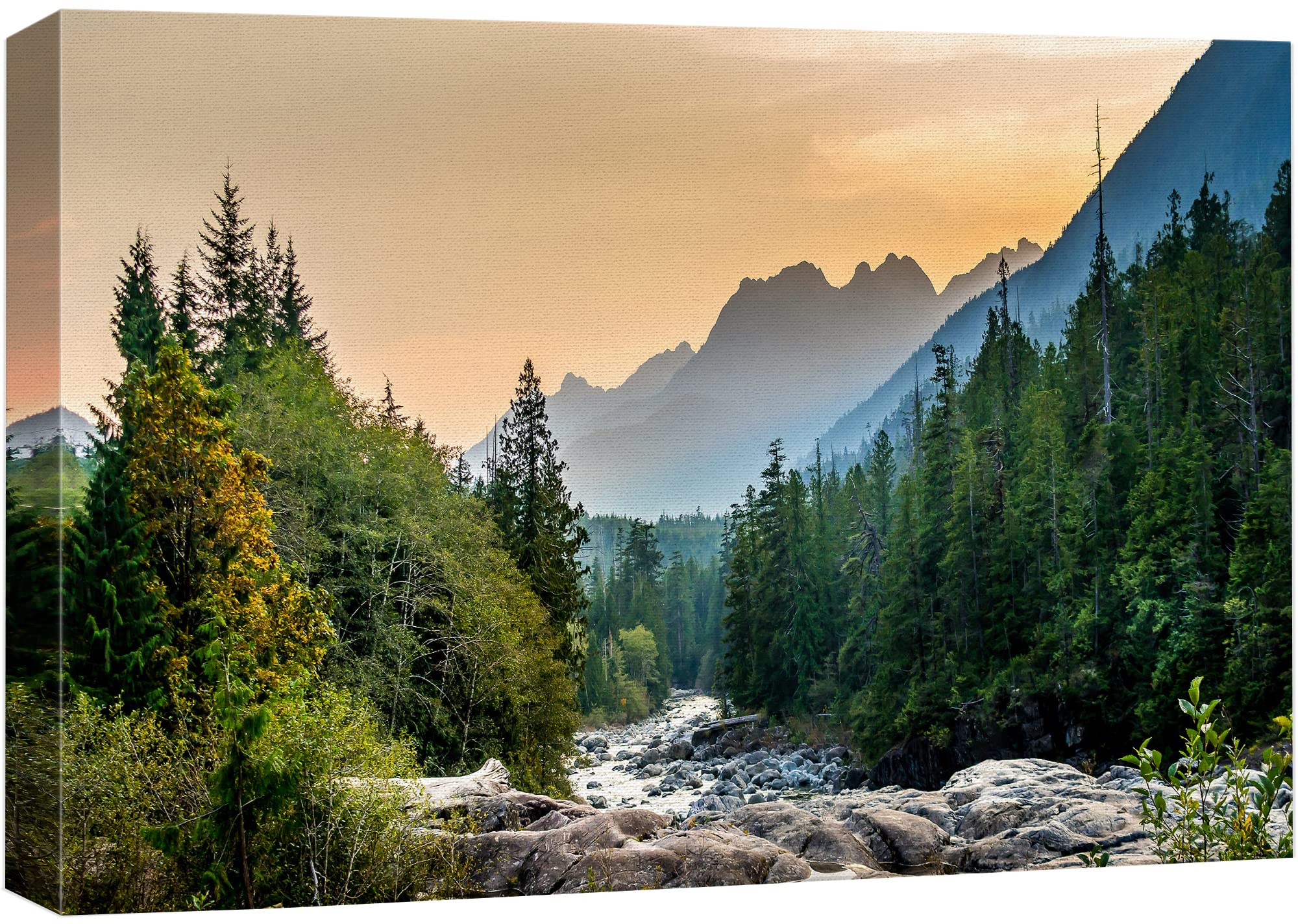 Wall26 Canvas Print Wall Art Woodland Nursery Decor Colorado Forest River Rapid Rock Mountain Nature Wilderness Earth Scenery Ru