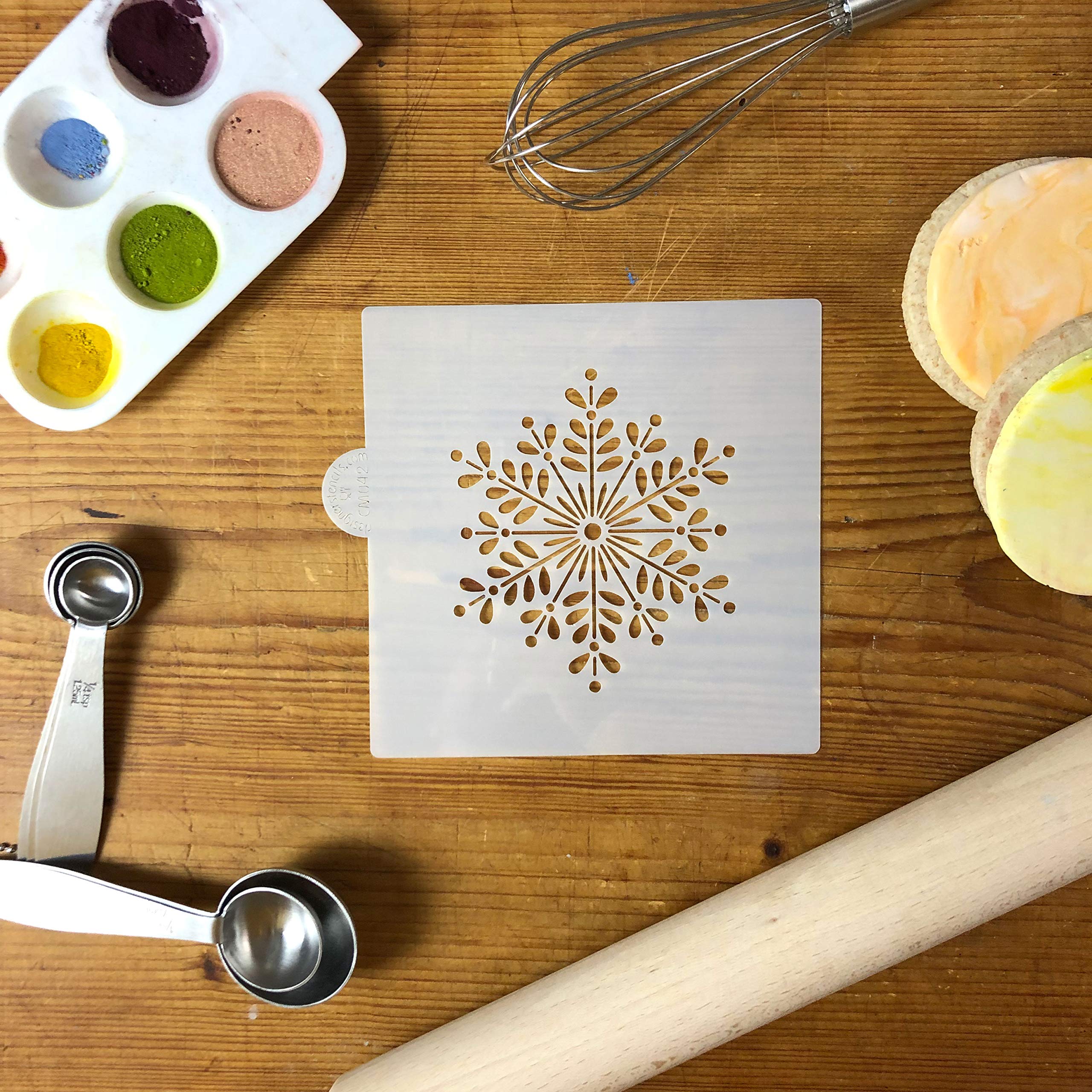 Retro Snowflake Cookie And Craft Stencil By Designer Stencils