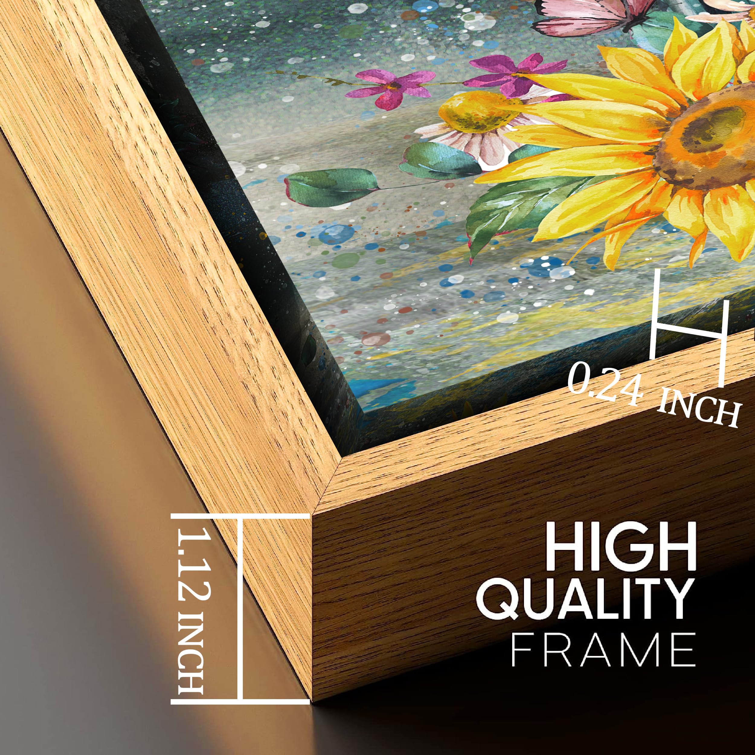 Ness-Bezal Sunflowers Canvas Wall Art Prints Yellow Flowers Oil Painting Home Wall Decor For Bedroom Living Room Farmhouse Flora