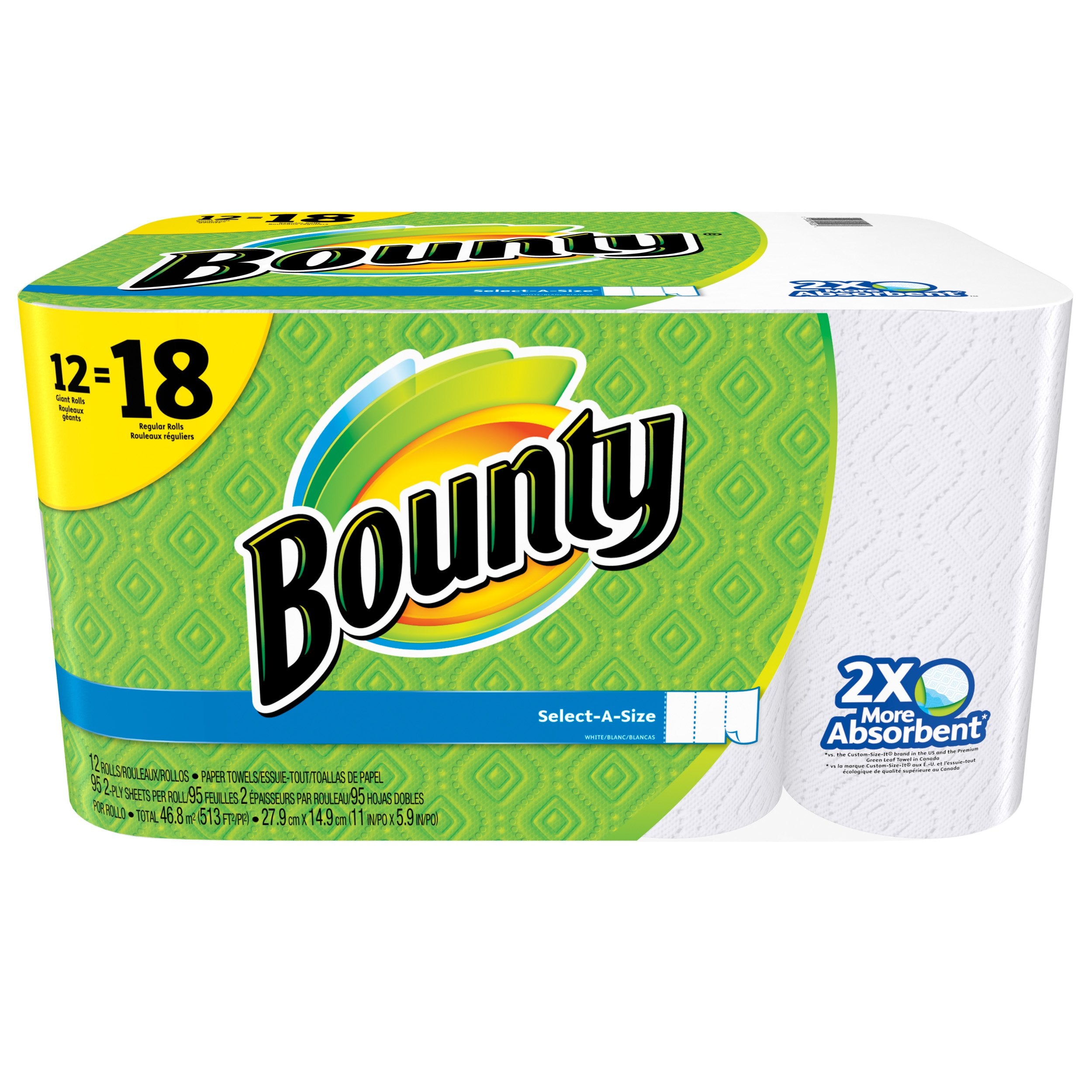 Bounty Select-A-Size Paper Towels, White, 12 Count