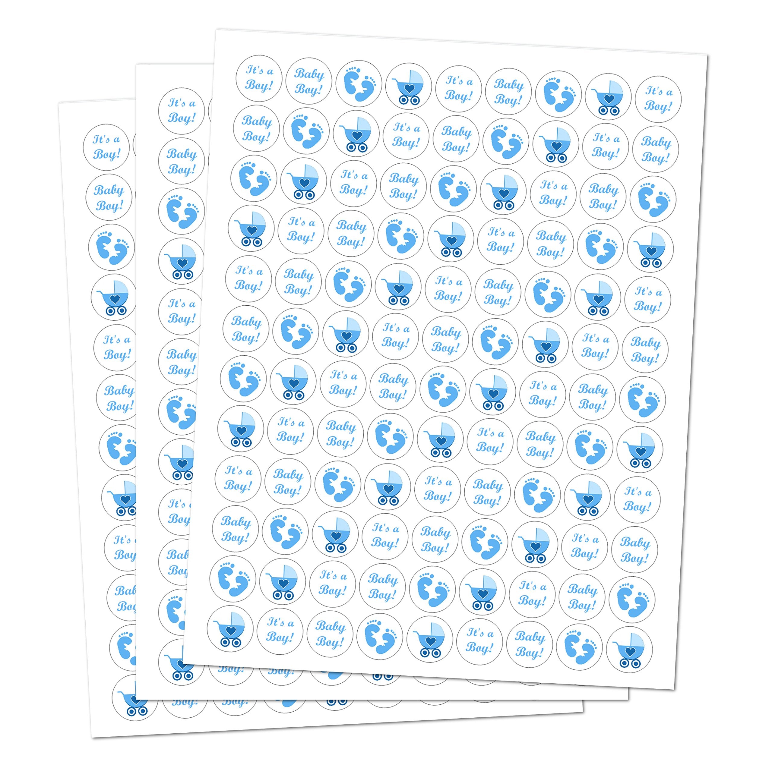 324 Blue Its A Boy Baby Shower Favors Stickers For Baby Shower Or Baby Sprinkle Party Decorations, Baby Shower Kisses Stickers,