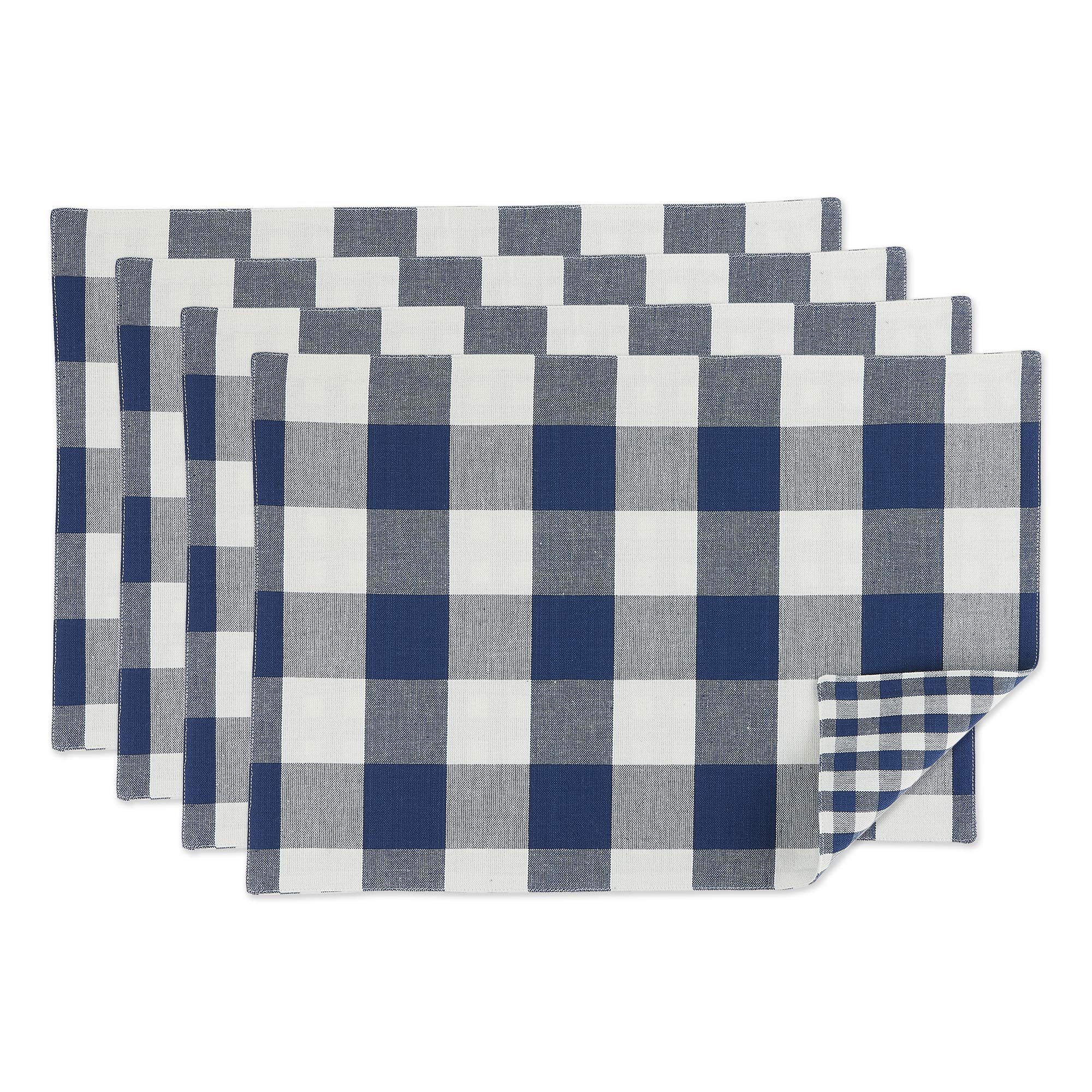 Dii Gingham Check Tabletop Collection, Navy, Placemat Set