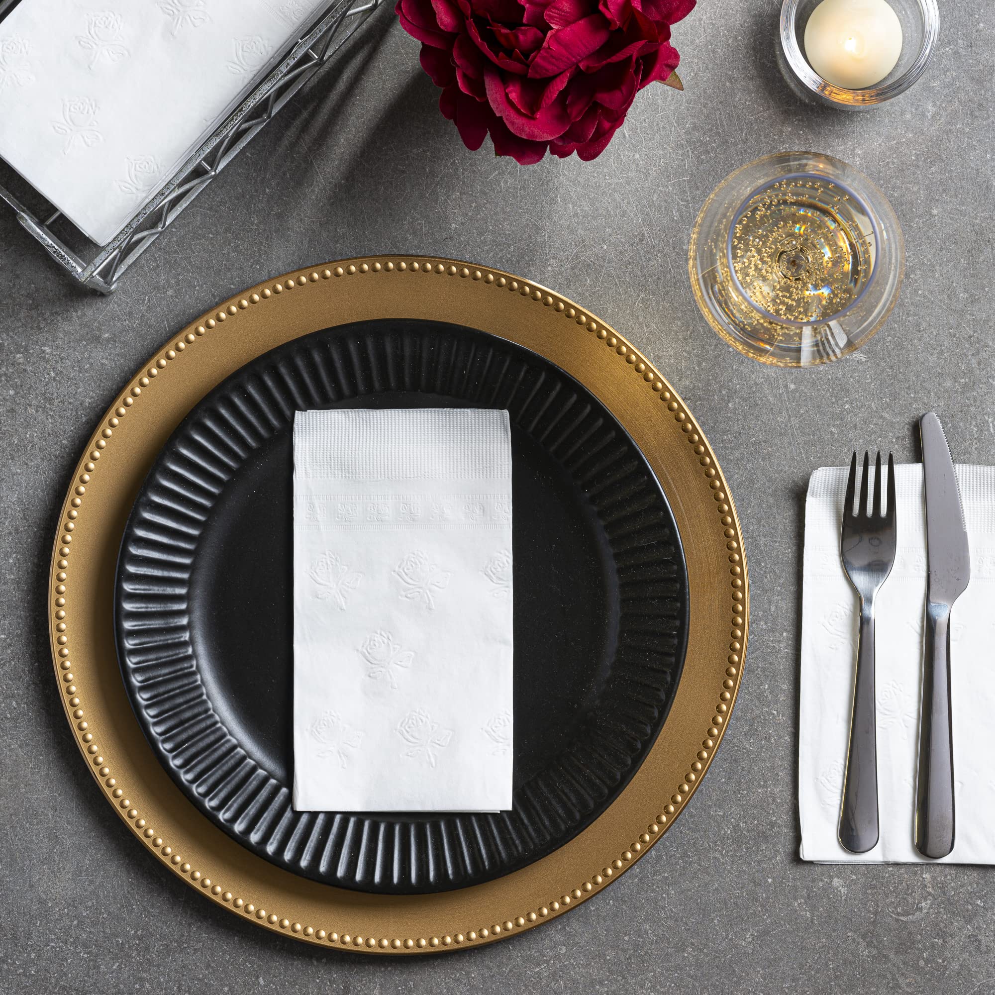 Comfy Package  Paper Dinner Napkins - Disposable 2-Ply White Party Napkins [300 Count]