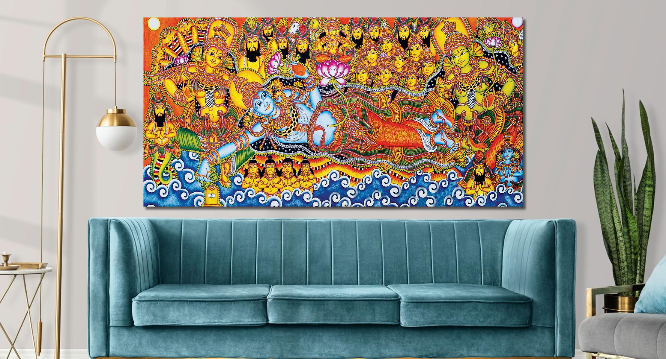 Namaste Home - Krishna Painting - Traditional - Canvas Painting for Home and Office Decoration Wall Painting Without Frame (Cott