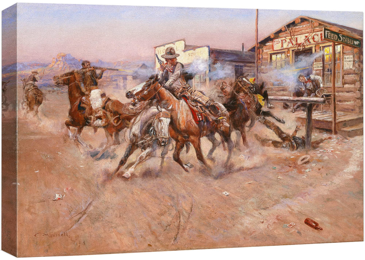 Wall26 - Smoke By Charles Marion Russell - Canvas Print Wall Art Famous Painting Reproduction - 16'' X 24''