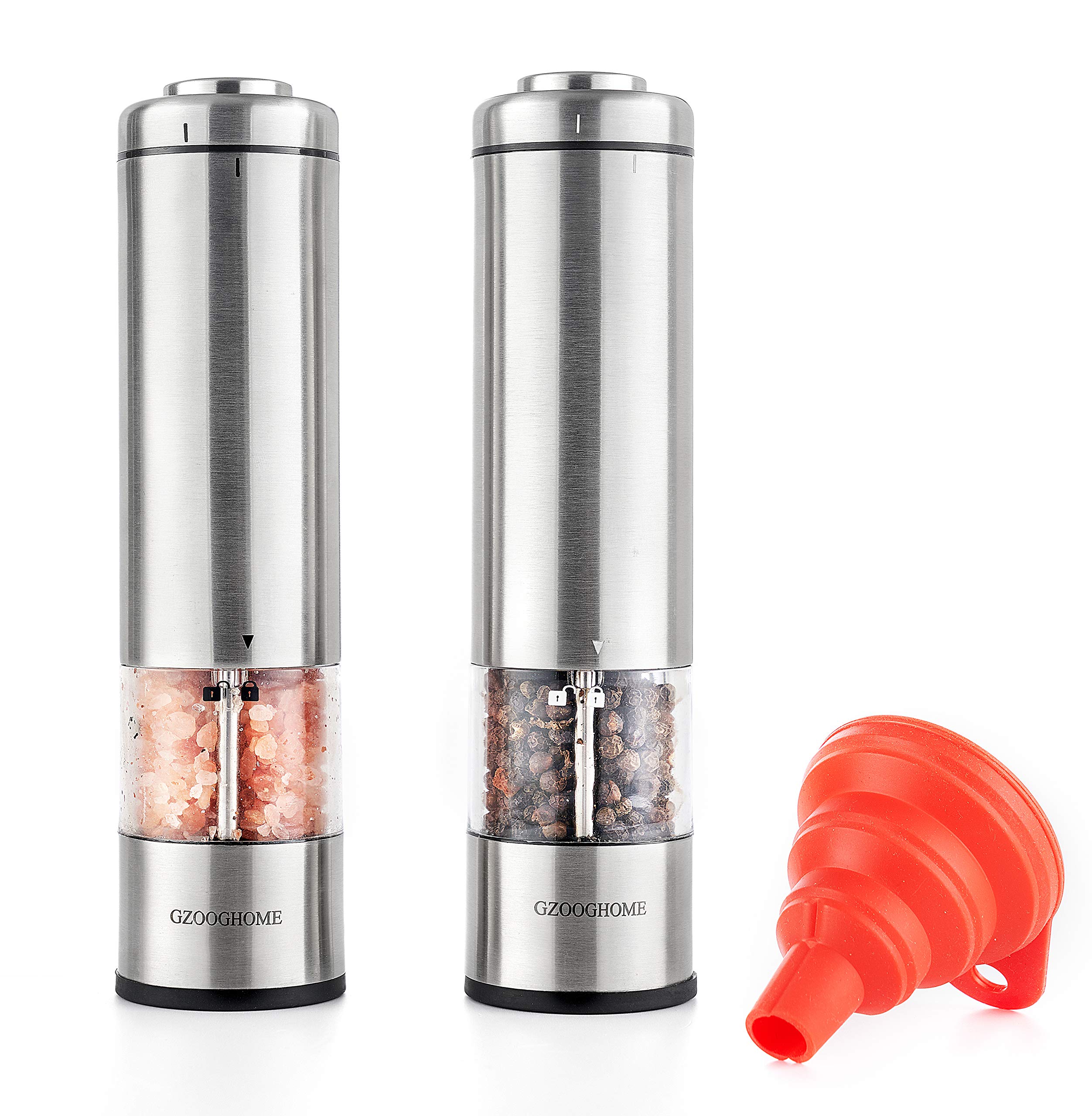Gzooghome Electric Salt And Pepper Mill Grinder Set (Do Not Use Rechargeable Batteries), Battery Operated Automatic One Handed P