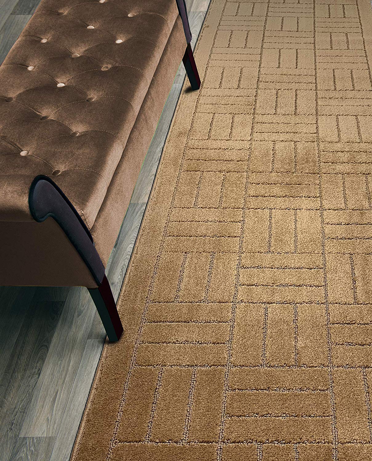 ORFA HOME Custom Length Hallway Runner Rug,Slip Resistant,Bricks Beige, 26 Inch X 3 feet, Doormat, Sold and Priced Per Foot