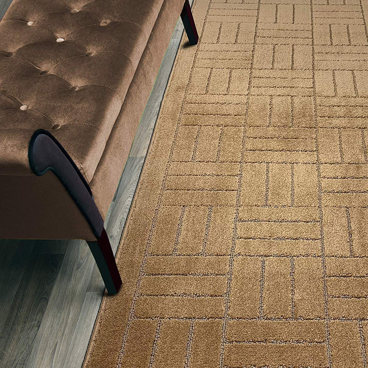 Orfa Home Custom Length Hallway Runner Rug,Slip Resistant,Bricks Beige ...