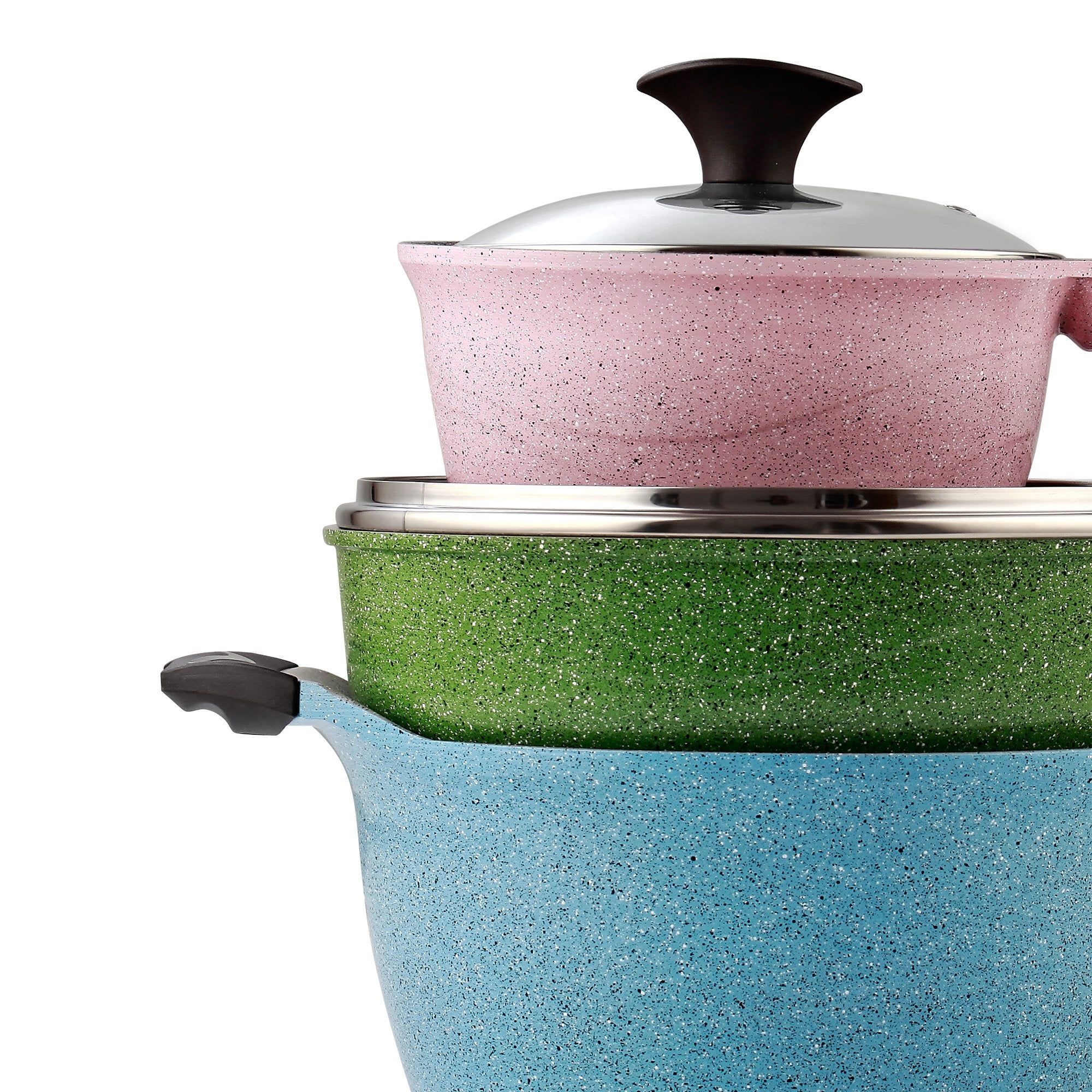 Cook N Home 6-Piece Nonstick Ceramic Coating Cookware Set, Multicolor ...