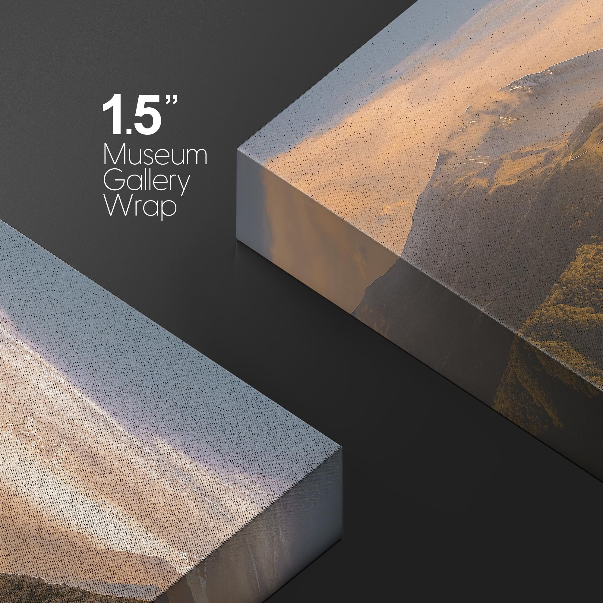 Wall26 Canvas Print Wall Art Golden Mountain Landscape Warm Photography Realism Bohemian Scenic Relax/Calm Cool For Living Room,