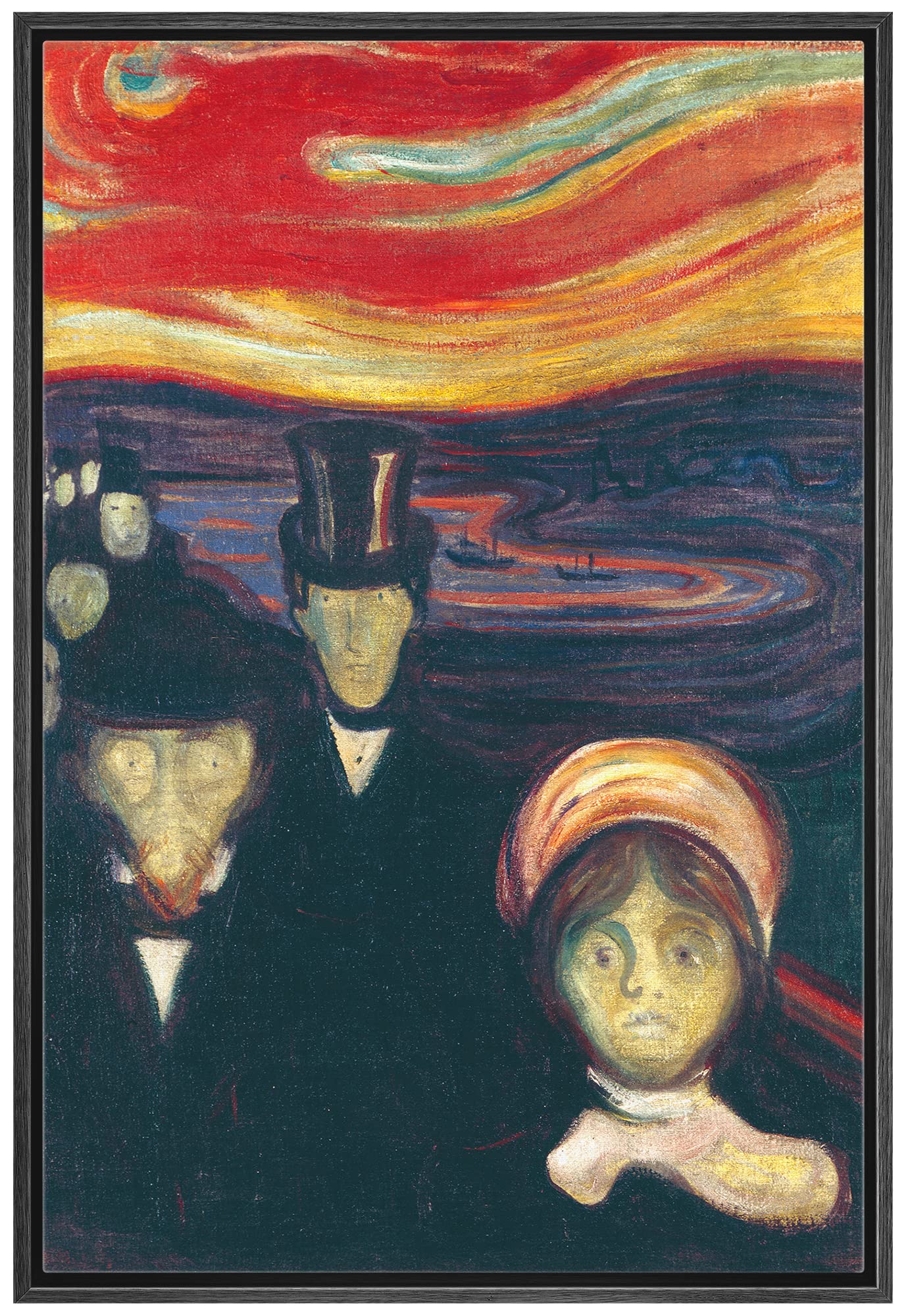 Wall26 Framed Canvas Print Wall Art Anxiety By Edvard Munch People Historic Illustrations Fine Art Traditional Scenic Colorful D