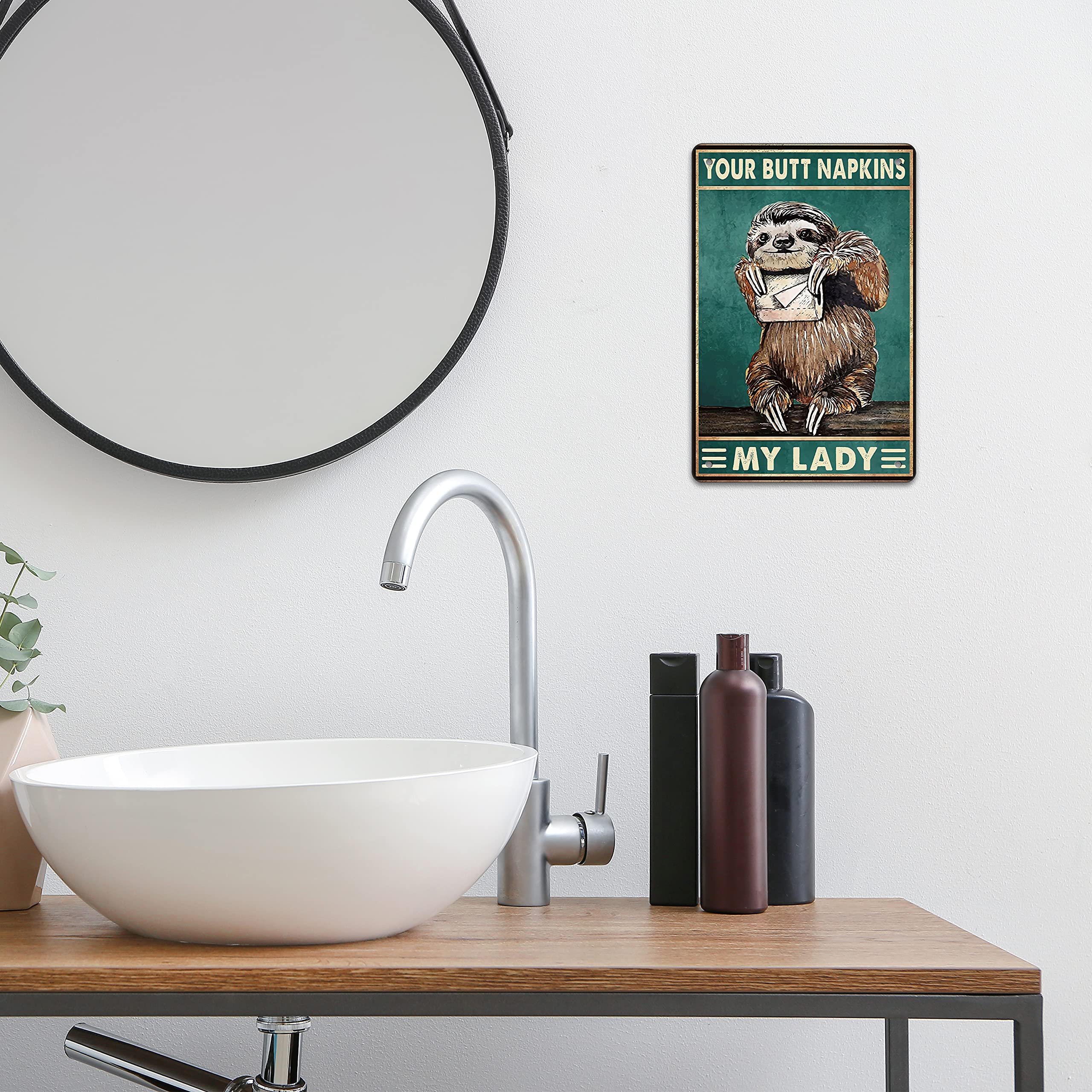 Funny Sloth Wall Decor Sign Sloth Bathroom Sign Gothic Decor Medieval decor Sloth Wall Decor Sloth Wall Art Poster Retro Poster Toilet Cave Bar Home Coffee Bathroom Wall Decoration Sign 8x12 Inch