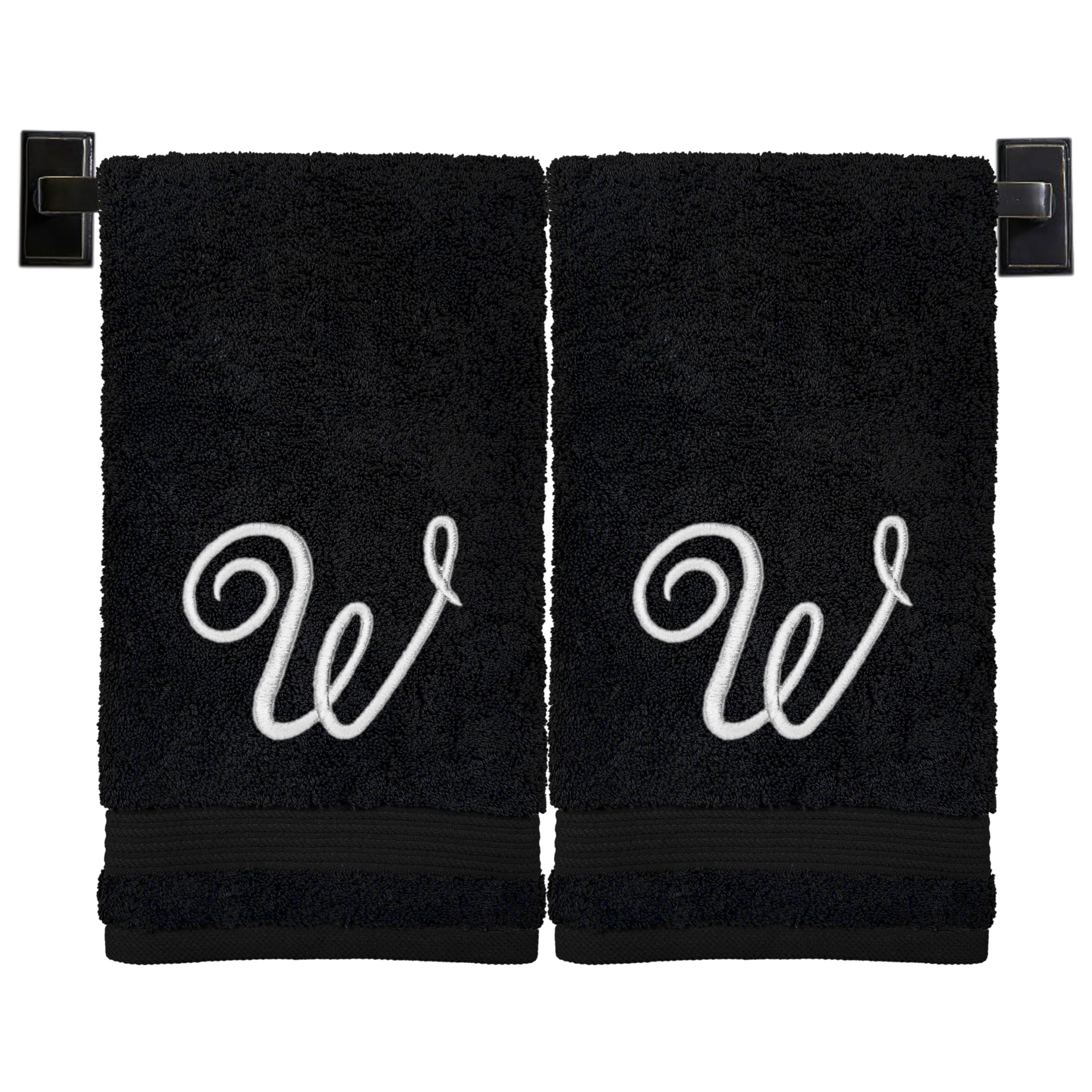 Monogrammed Hand Towels - Set Of 2 - Genuine Turkish Hand Towels - Choose Any Letter - Choose Towel And Thread Color - Embroider