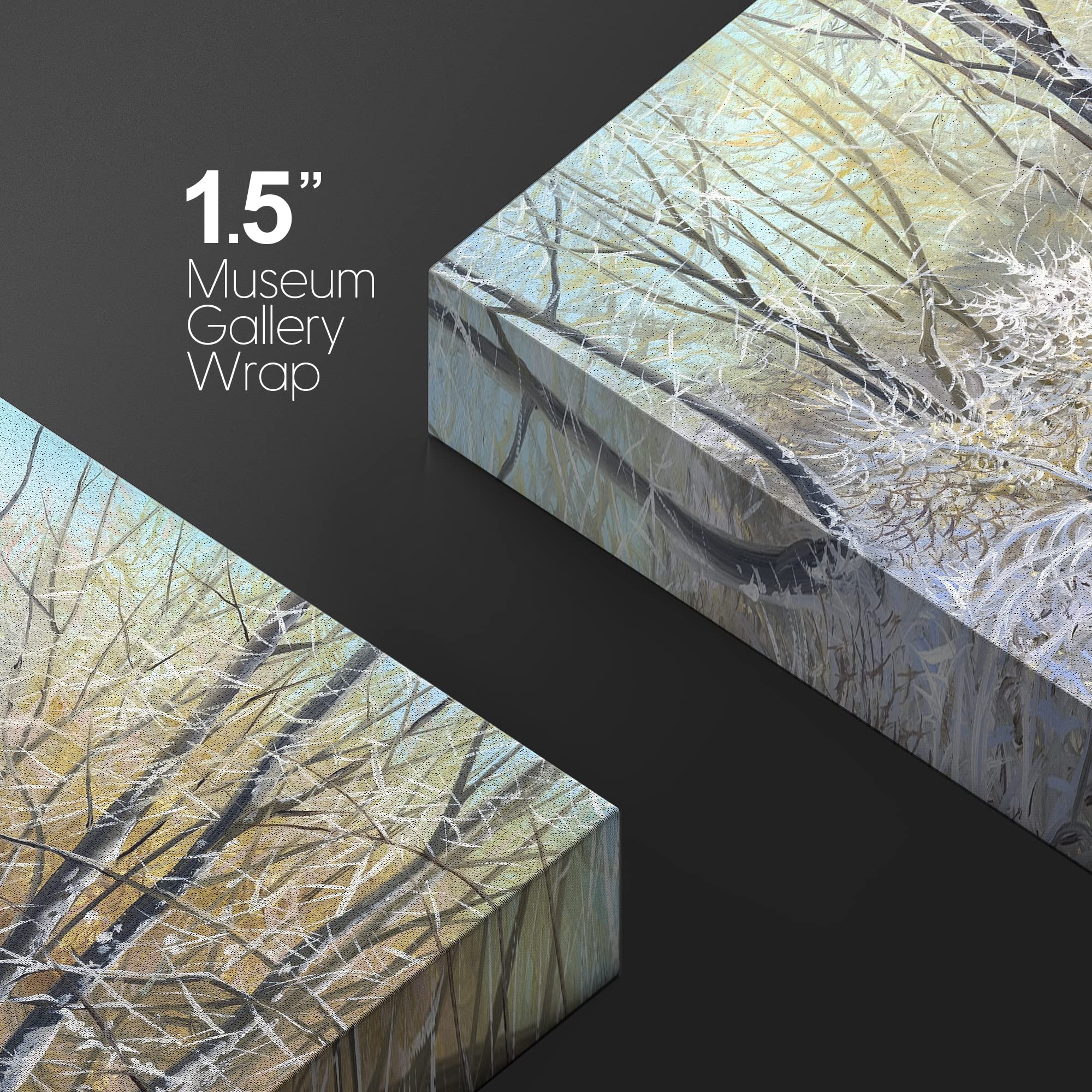 Canvas Prints Wall Art - Winter Landscape with The Wood River - 24'' x 36''