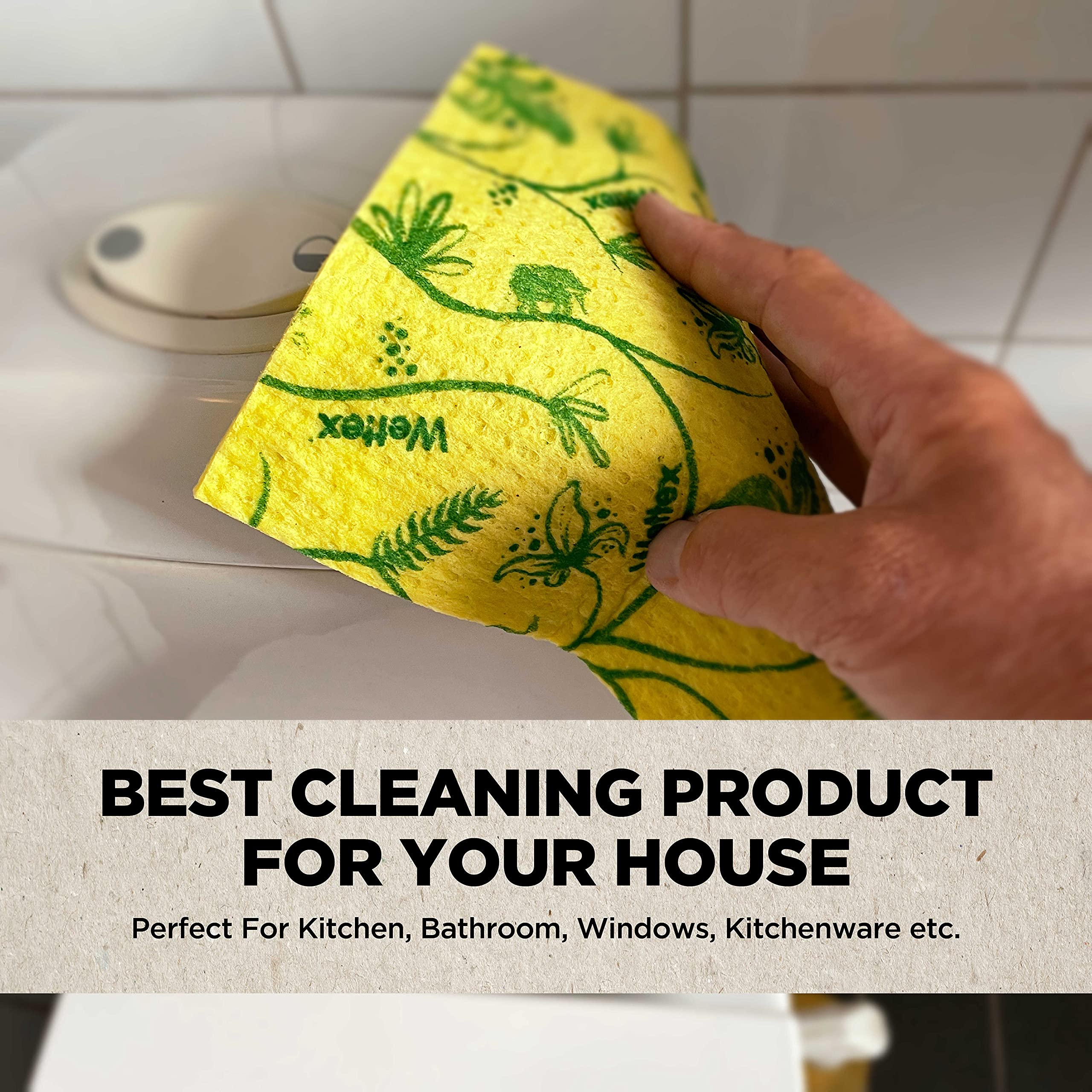 Wettex The Original 10 Pack Swedish Dishcloth for Kitchen - Eco Friendly Reusable Paper Towels - Assorted Dish Cloths for Washing Dishes