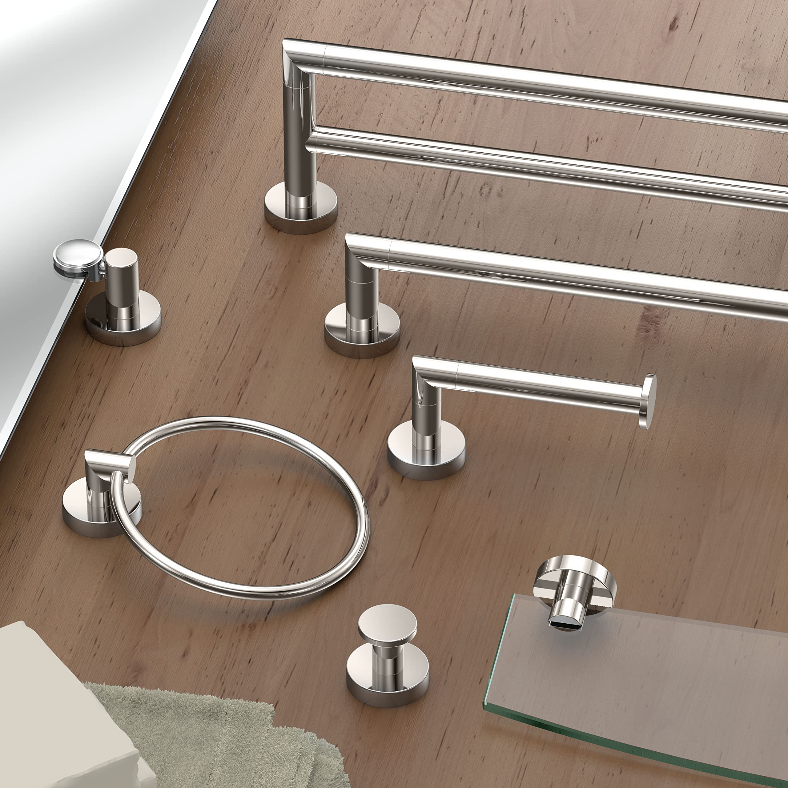 Gatco 4313B Glam Standard Toilet Paper Holder, Polished Nickel