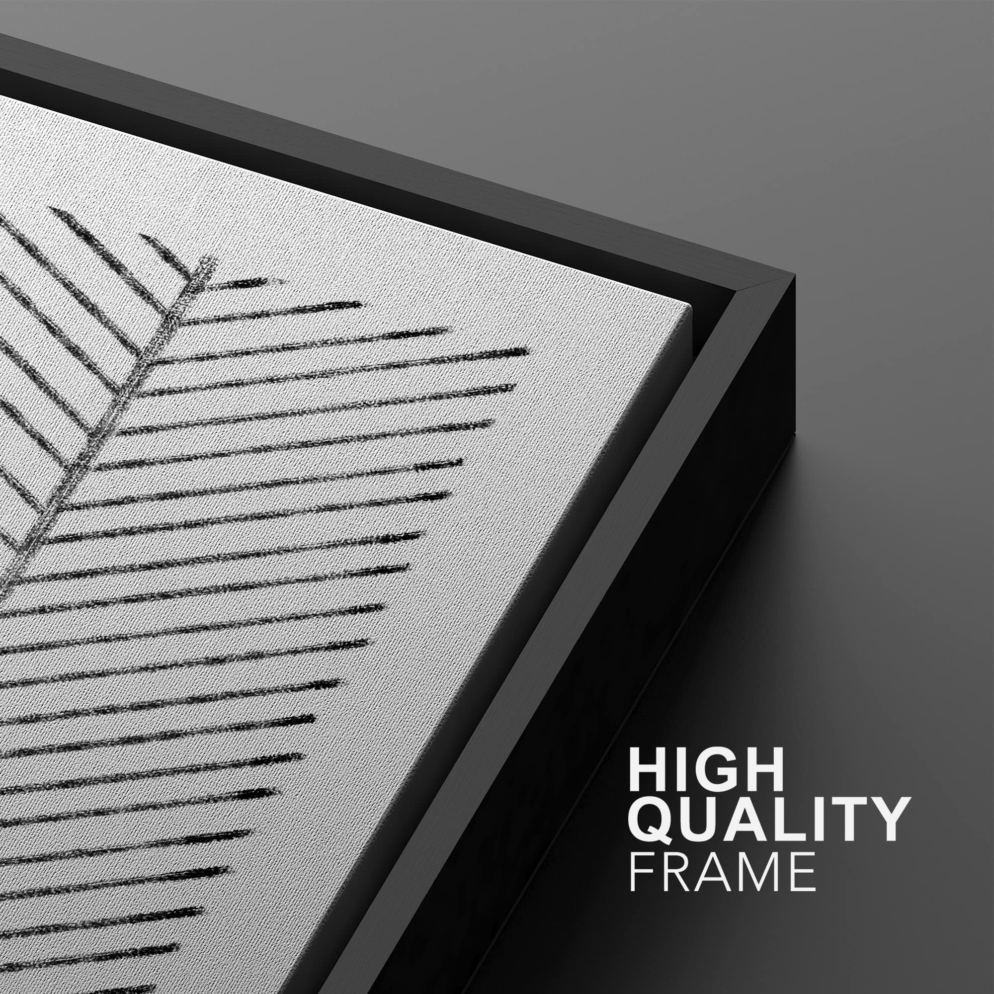 Signwin Framed Canvas Print Wall Art Set Geometric Black White Line Collage Abstract Shapes Illustrations Modern Art Decorative