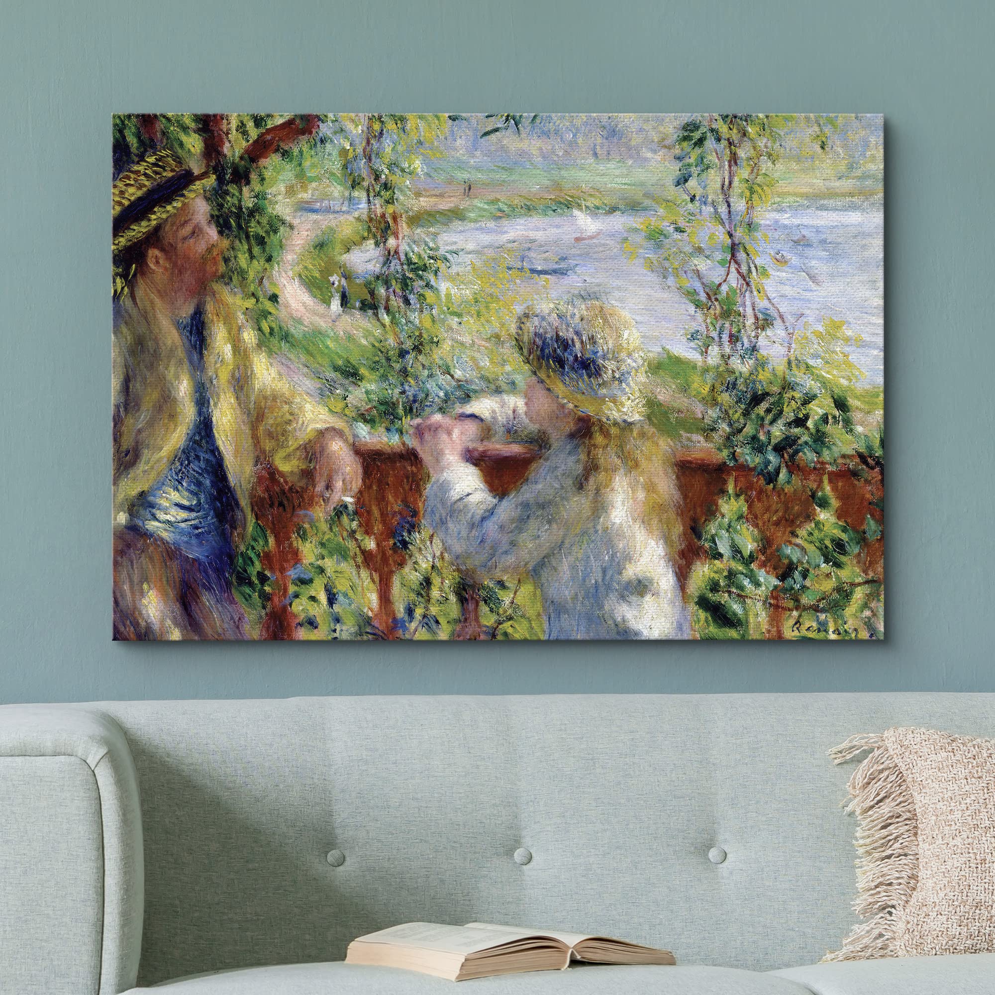 Wall26 Framed Canvas Print Wall Art Near The Lake By Pierre-Auguste Renoir Nature Wilderness Illustrations Fine Art Traditional