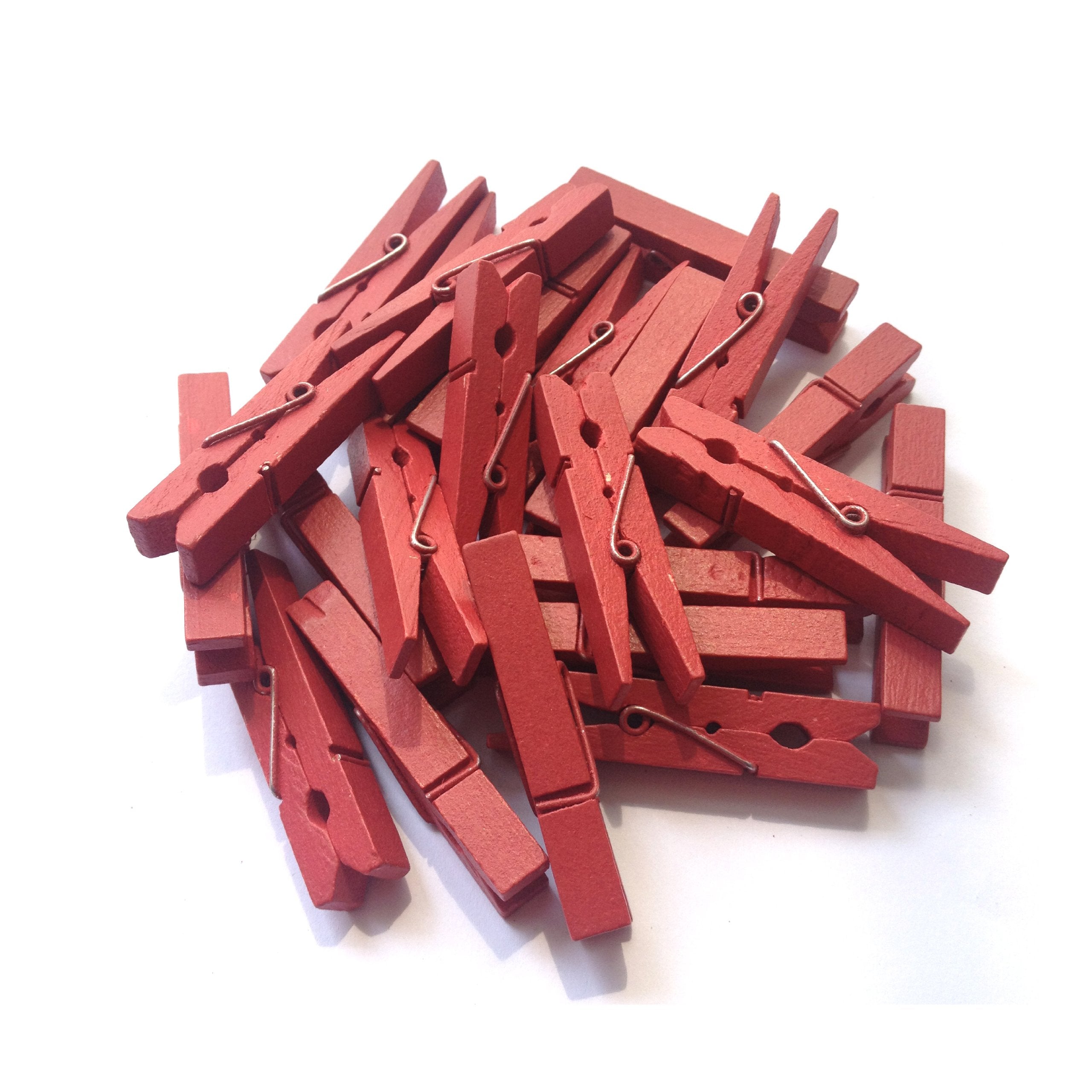 Lwr Crafts Wooden Small Clothespins 1-7/8'' 4.8Cm 50 Pieces Per Pack (Red)