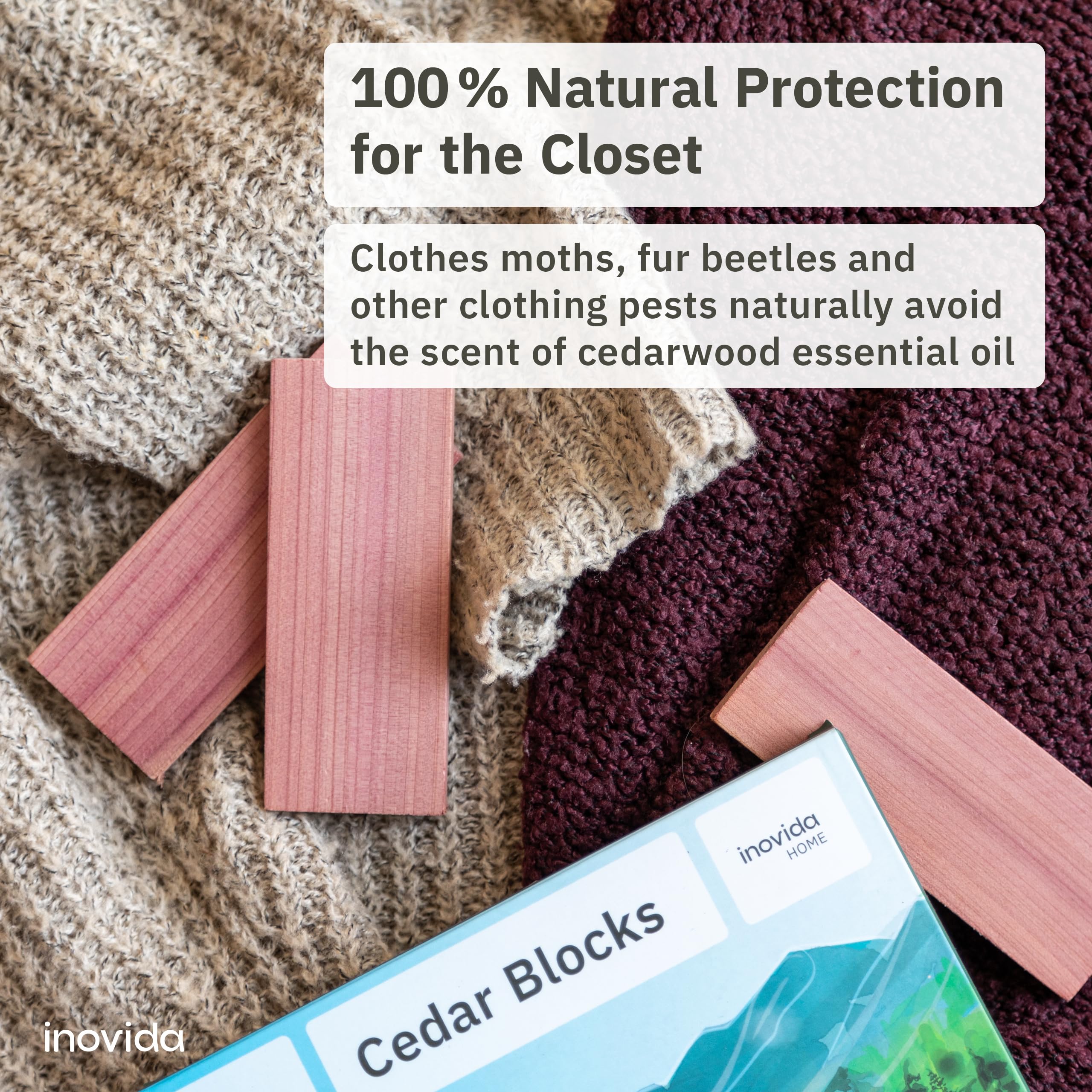 16 American Cedar Wood Blocks - Stop Clothes Damage - Wardrobe Freshener - Premium American Cedarwood Planks For Fresh Scent In