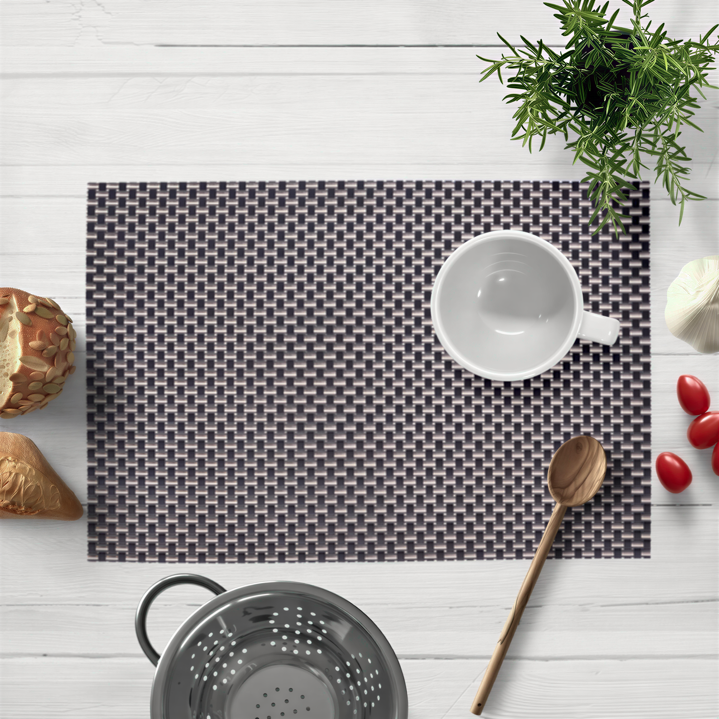 Vinyl Placemats - Heat Resistant Table Protector | Non Slip PVC Kitchen Decor Mats 18x12 Inches