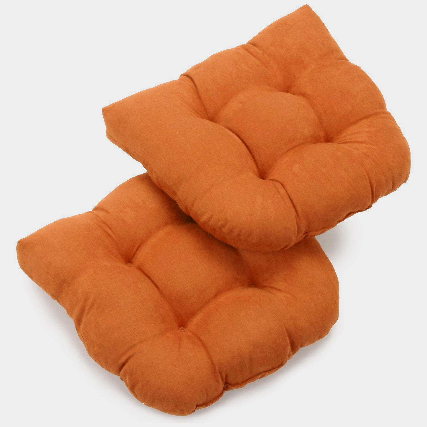 19-Inch U-Shaped Micro Suede Tufted Dining Chair Cushion (Set Of 2) - Tangerine Dream