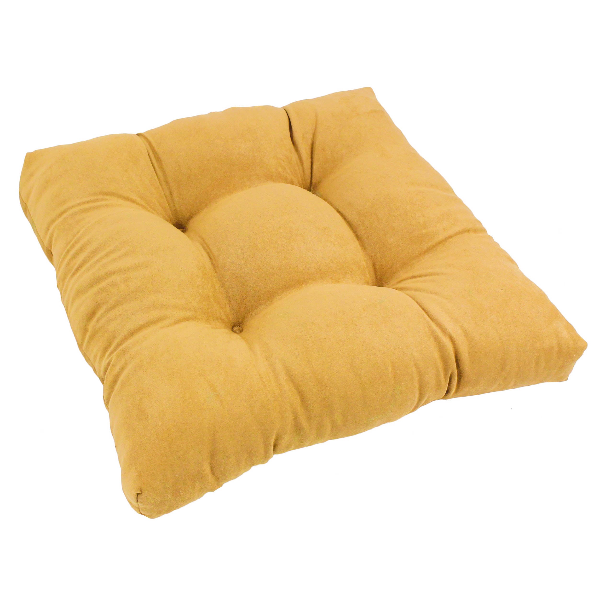 19-Inch Squared Microsuede Tufted Dining Chair Cushion - Lemon