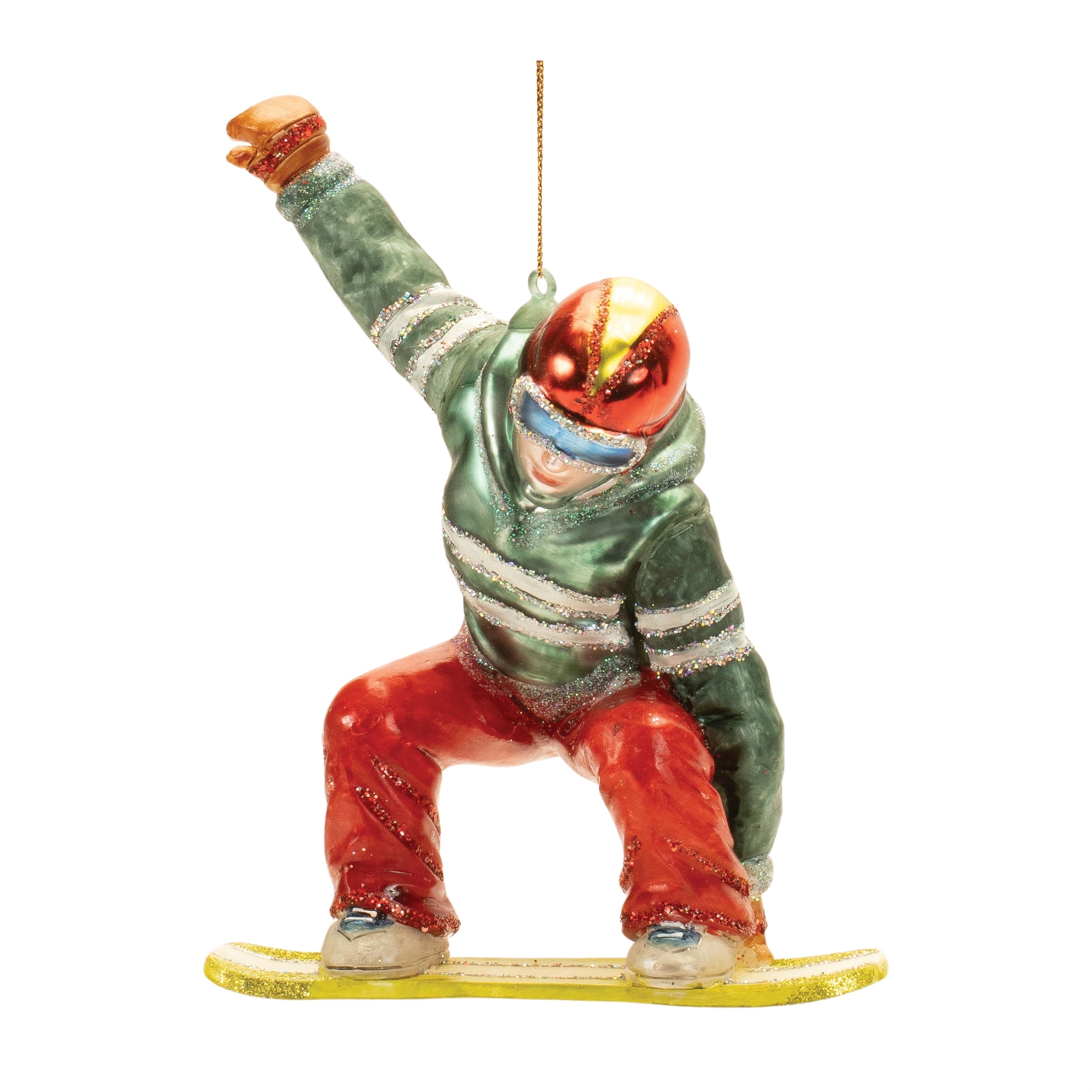 Snowboarder Ornament (Set of 6) 6H Glass