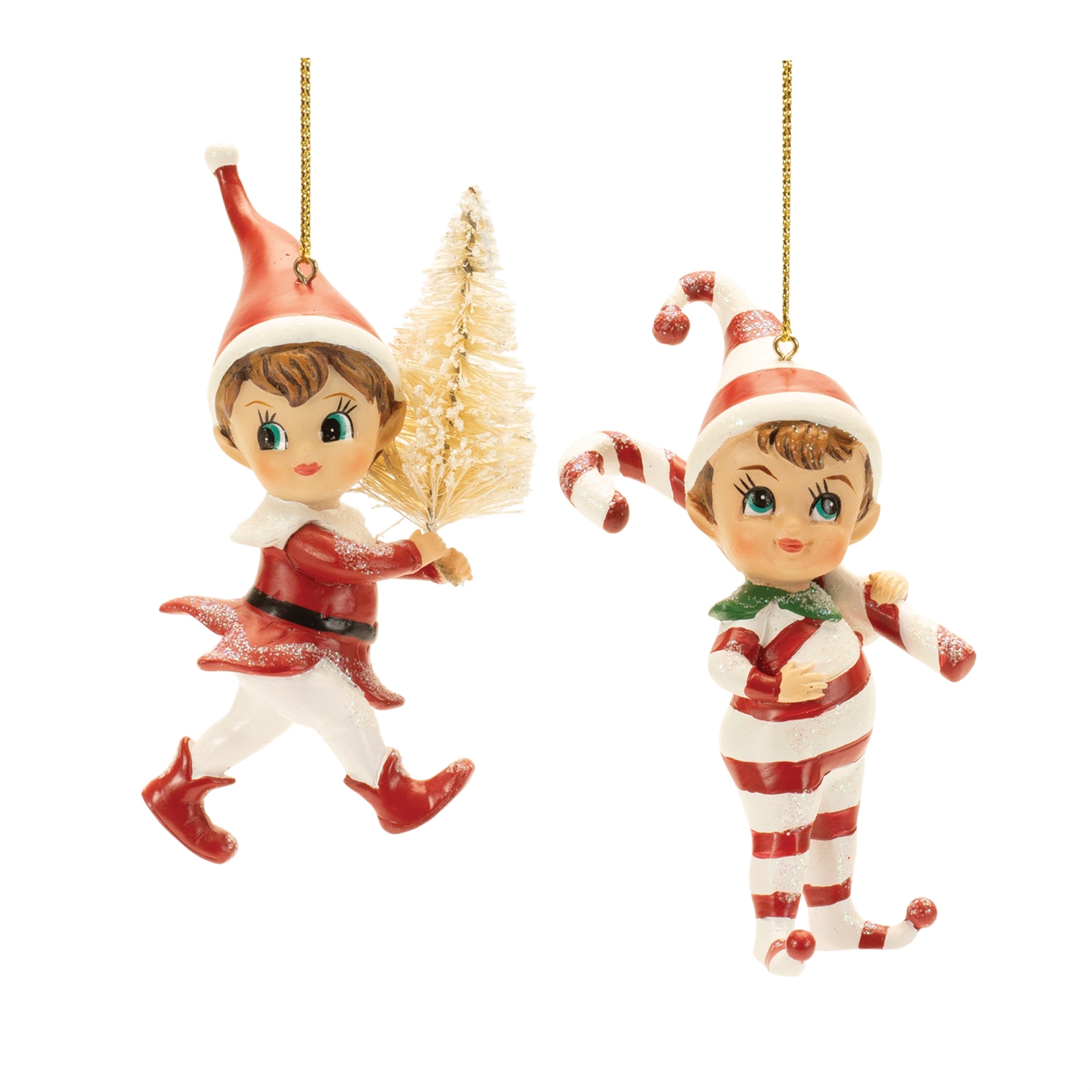Elf Ornament (Set of 12) 4H Resin