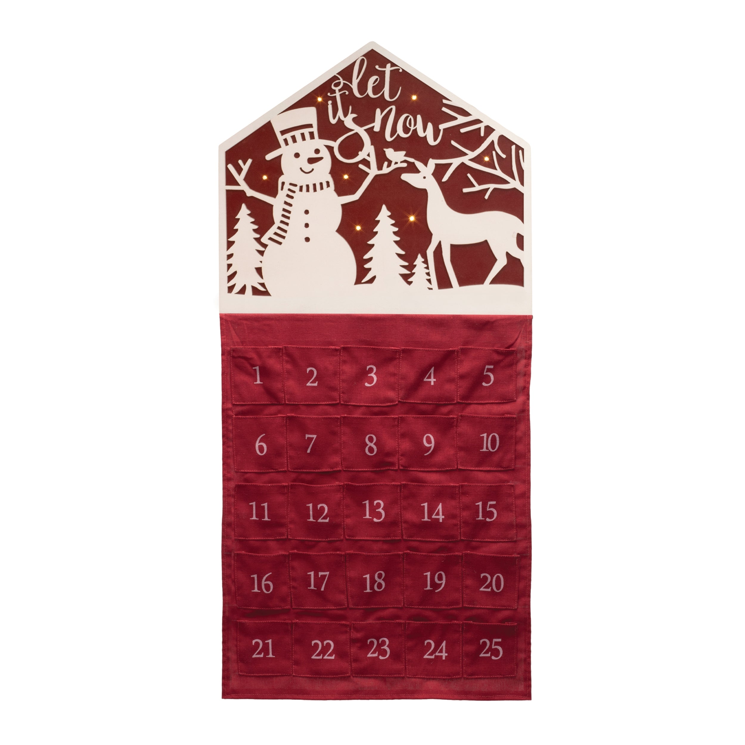 Let it Snow Countdown 16.5L x 35H MDF/Fabric