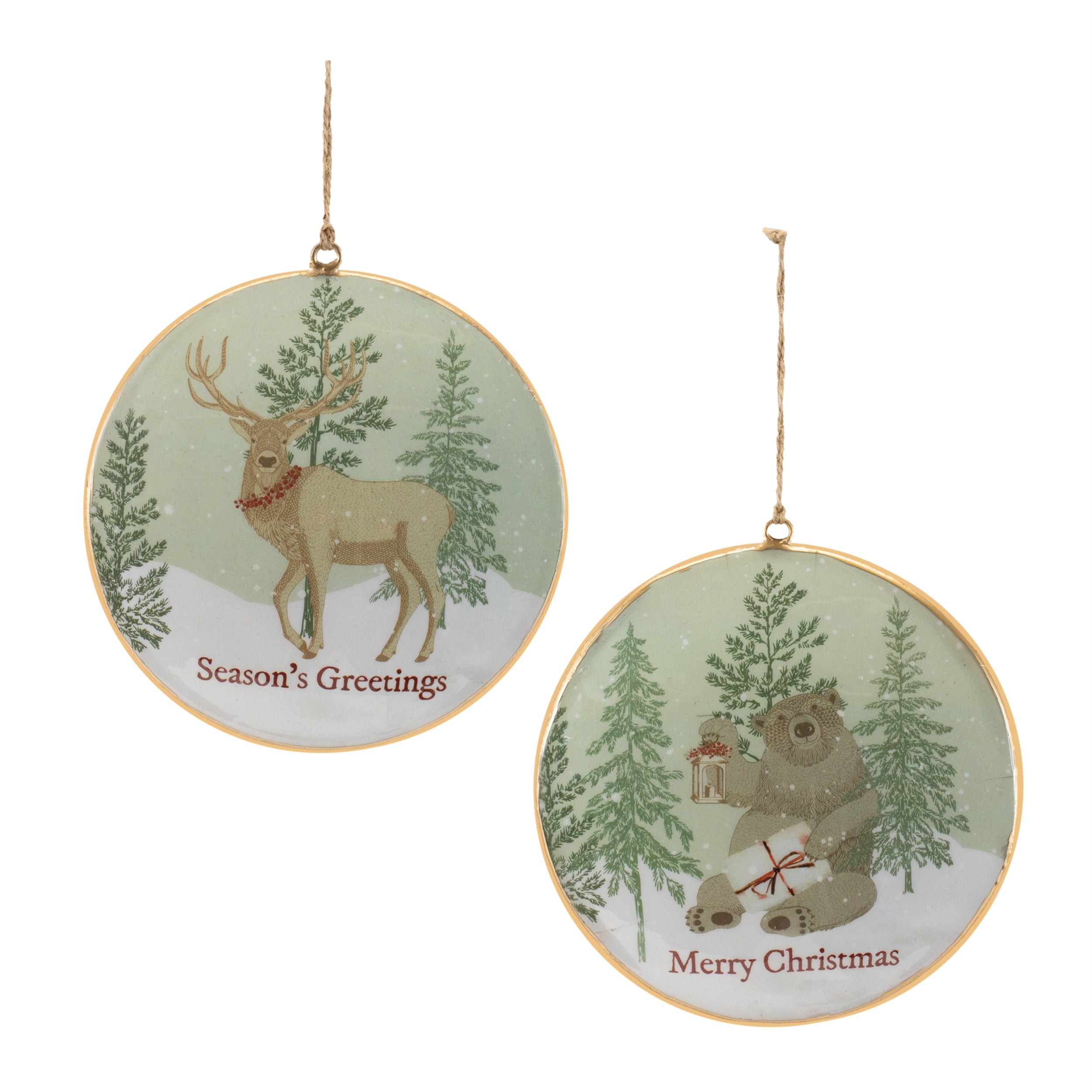 Forest Animal Disc Ornament (Set of 6) 6H Iron