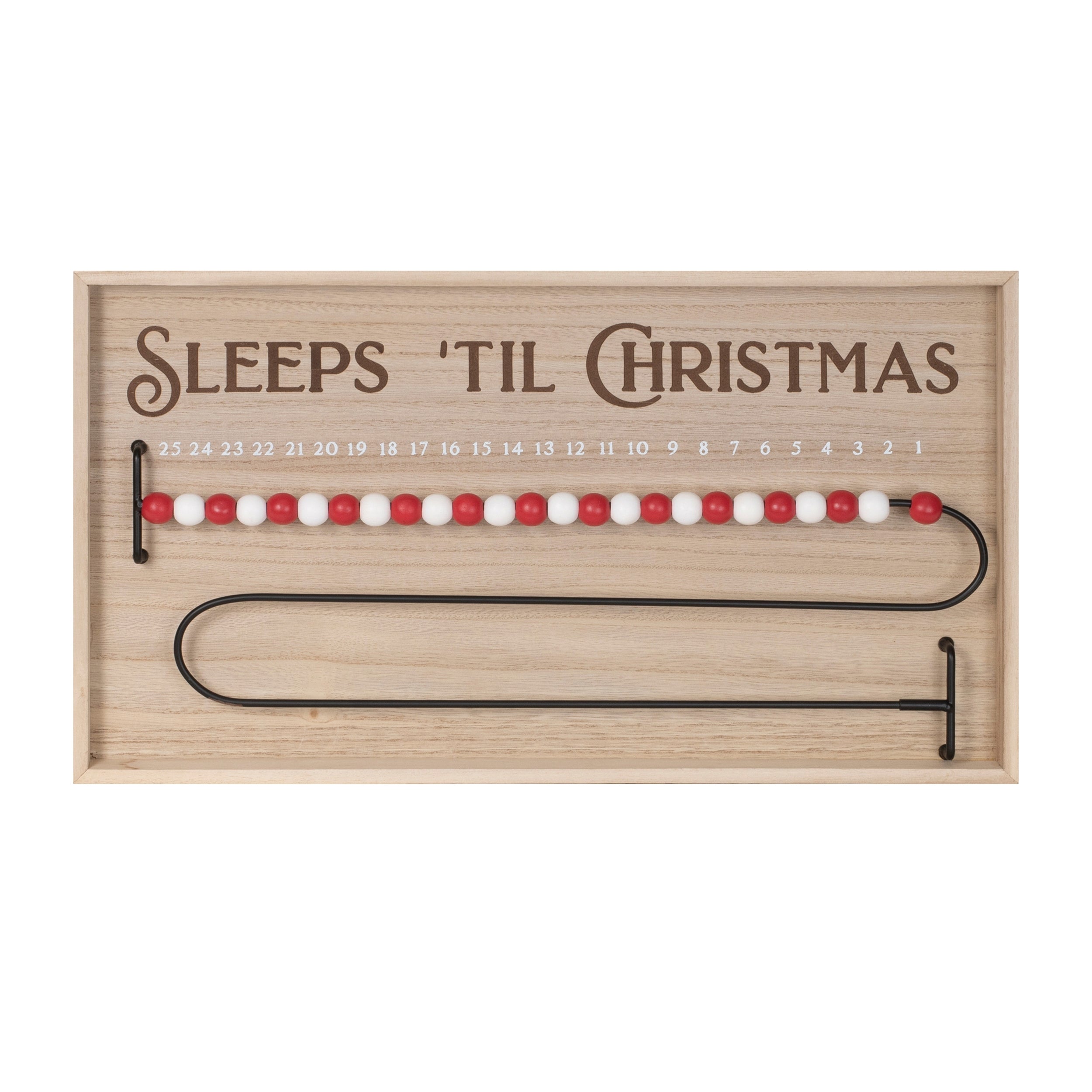 Sleeps Til Christmas Countdown 20L x 11H MDF/Wood