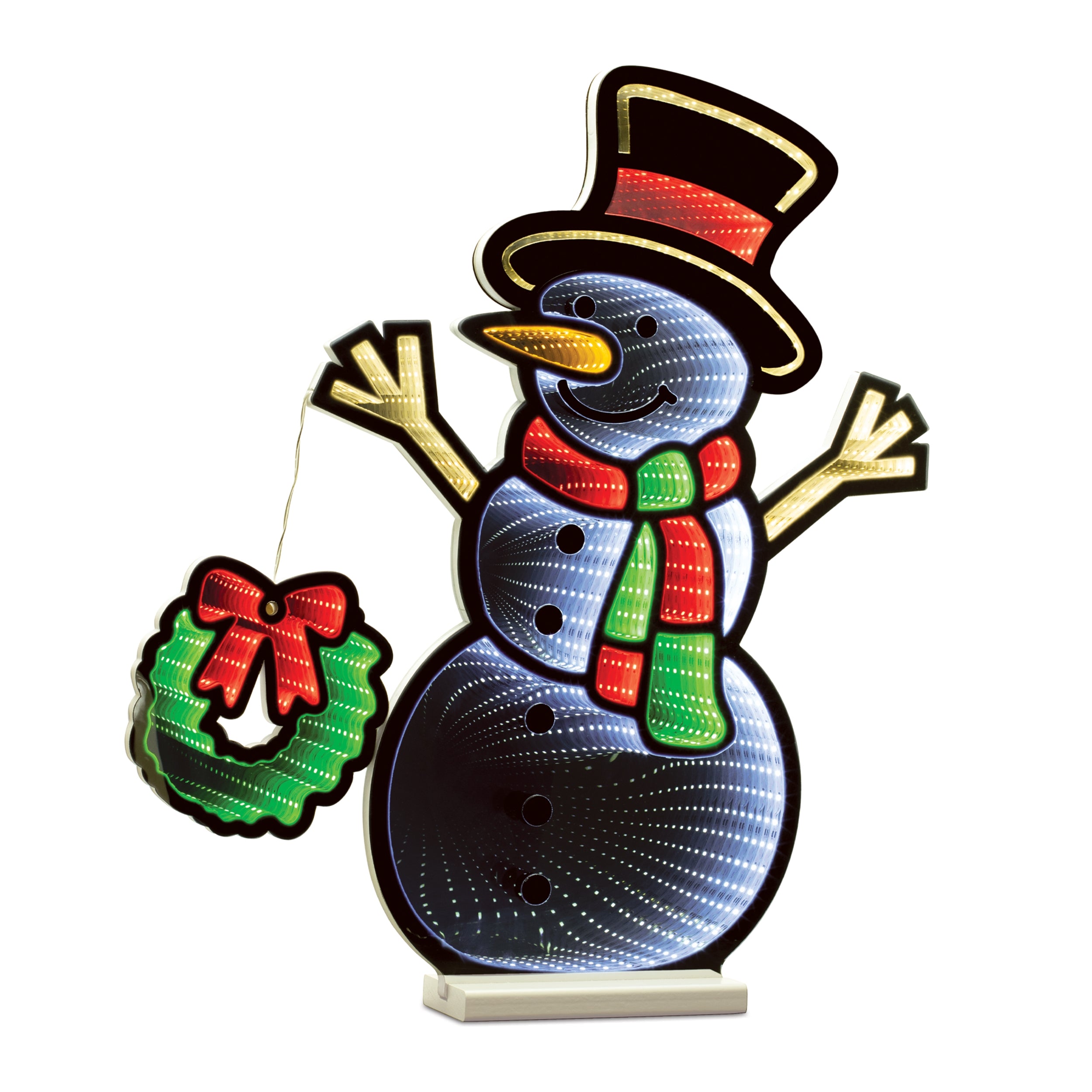 Snowman w/Wreath Ekkolight 23.5H Acrylic UL Plug