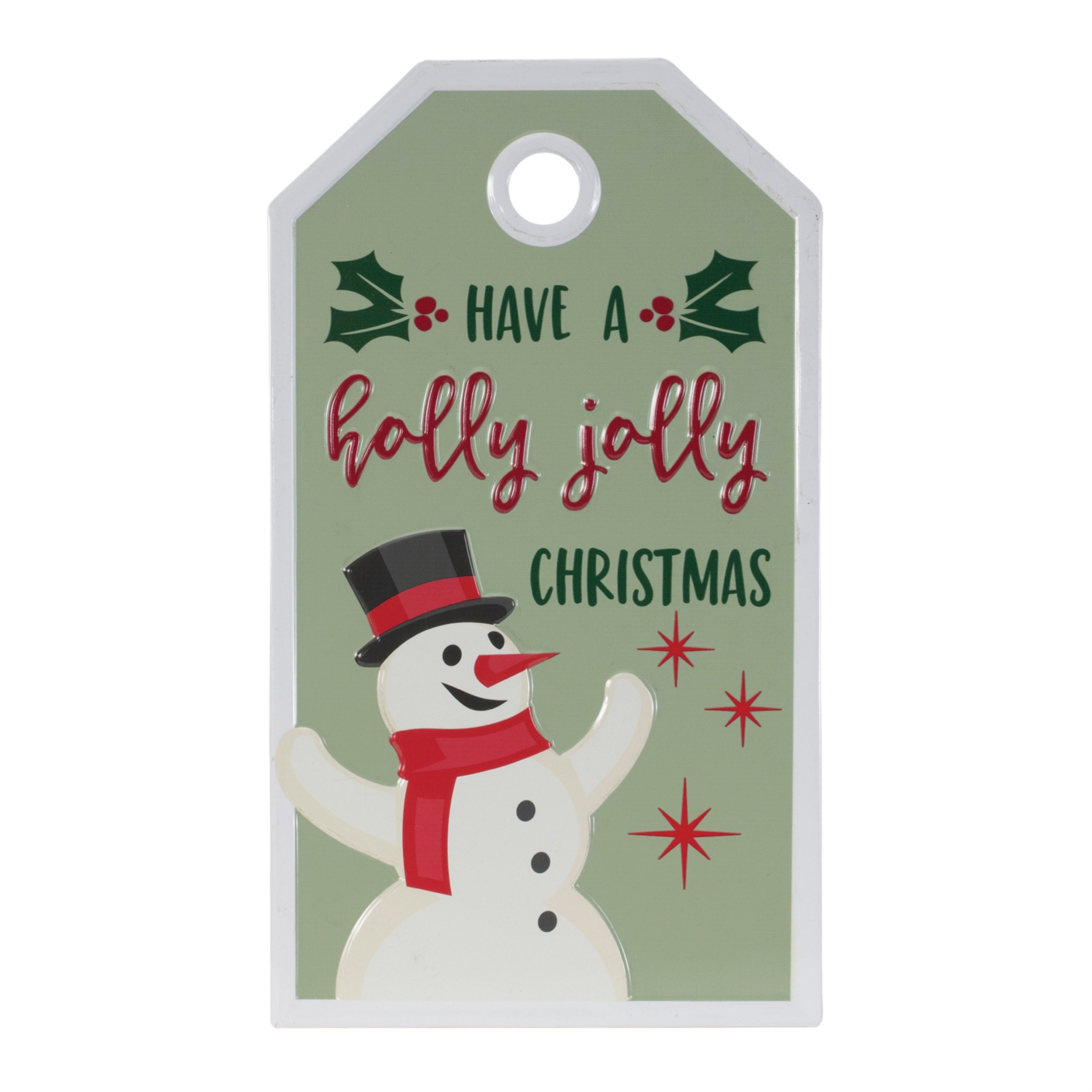 Holly Jolly Christmas Tag 9L x 16H Metal