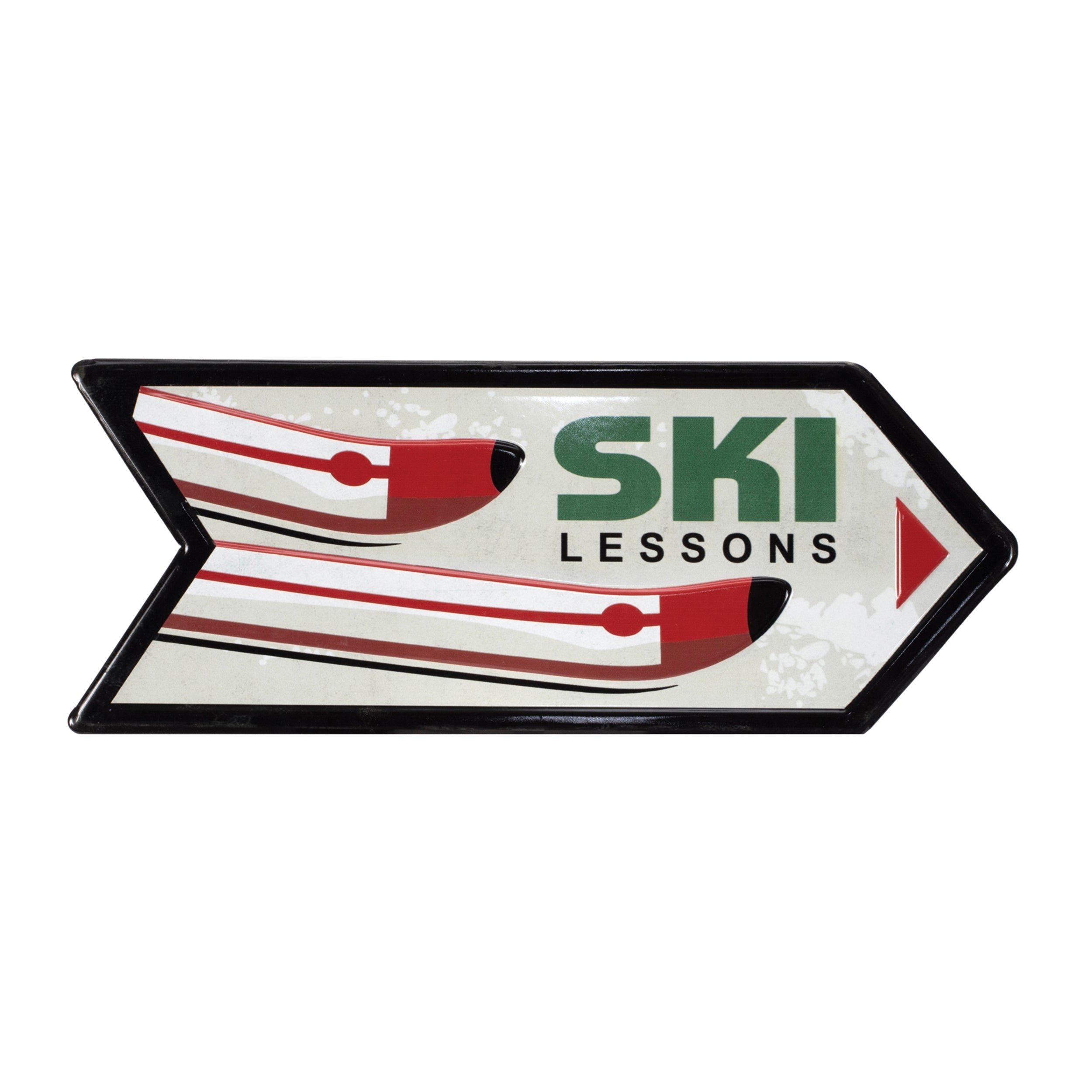 Ski Lessons Sign (Set of 2) 13L x 5.5H Metal