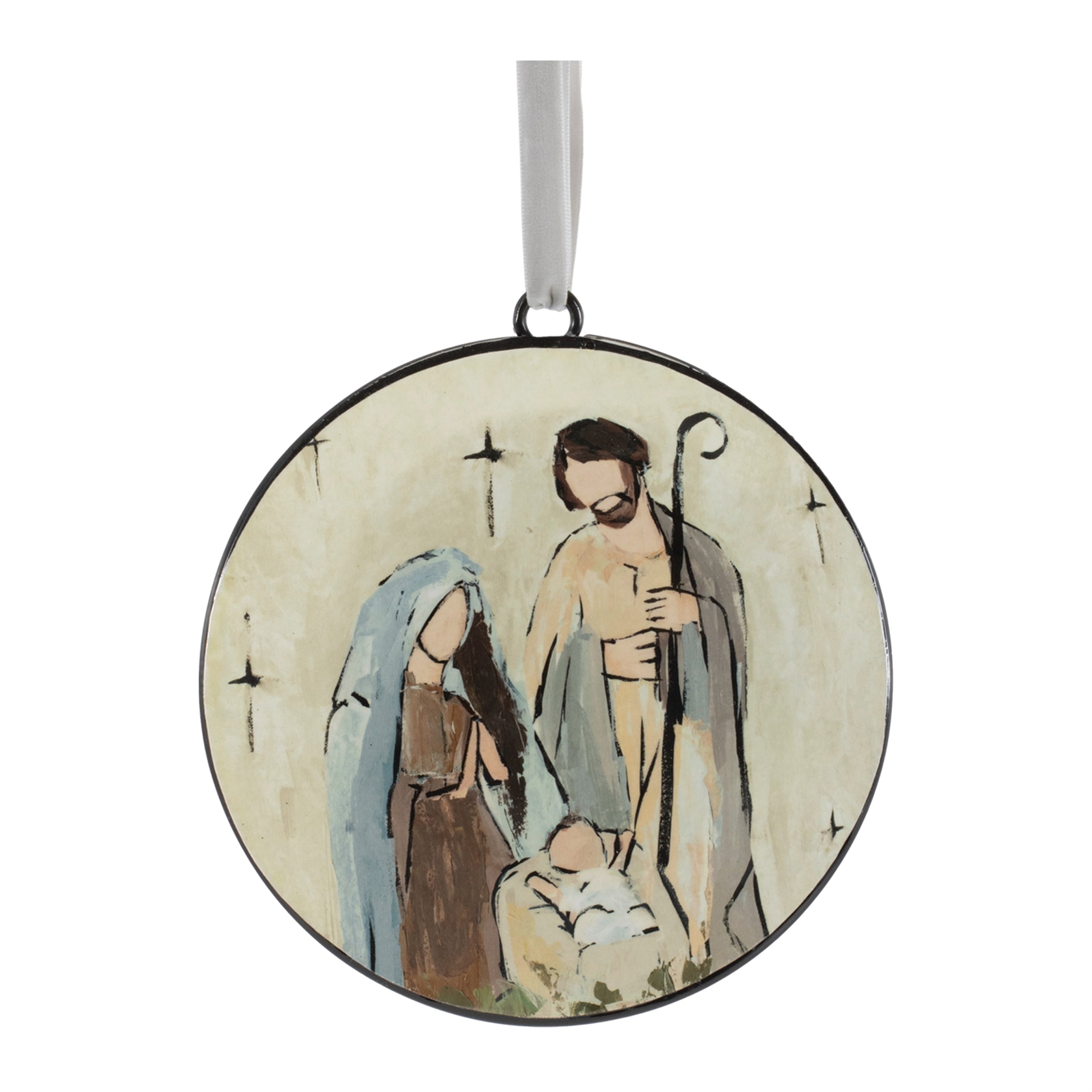 Holy Family Disc Ornament (Set of 12) 6H Iron