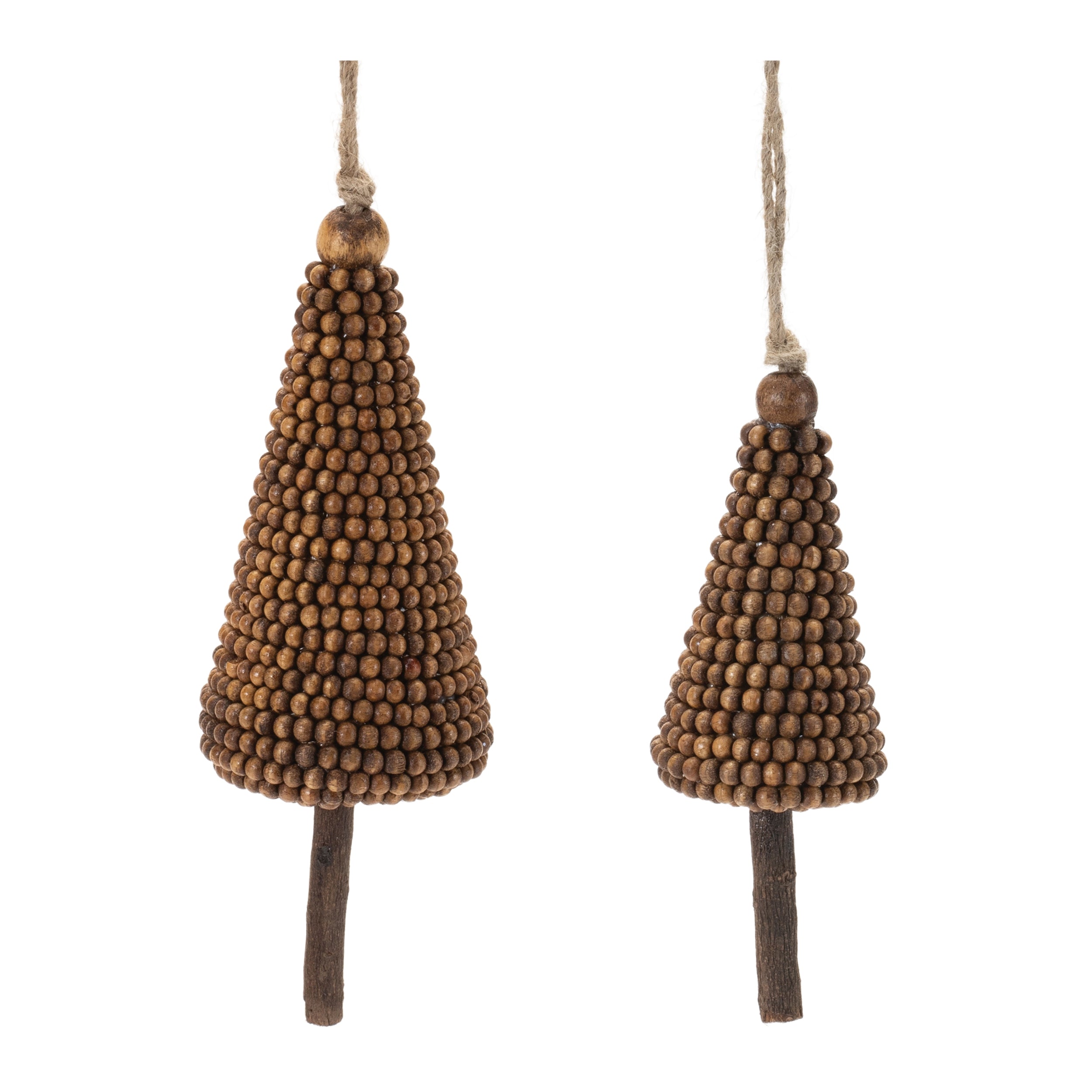 Beaded Tree Ornament (Set of 4) 5H, 7H Plastic/Wood