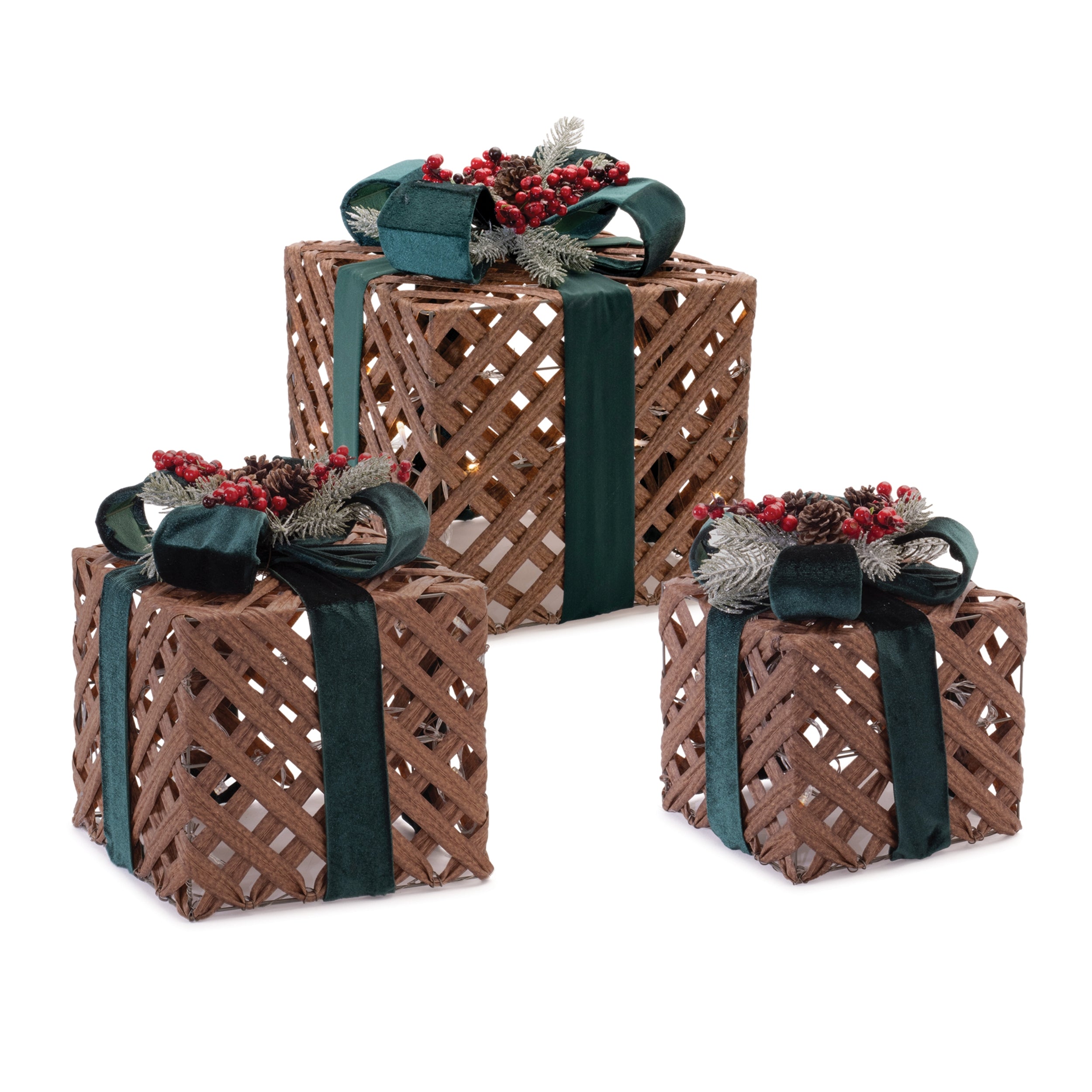 LED Package (Set of 3) 7.5H, 10.5H, 13H Plastic/Velvet 3 AA Batteries Not Included
