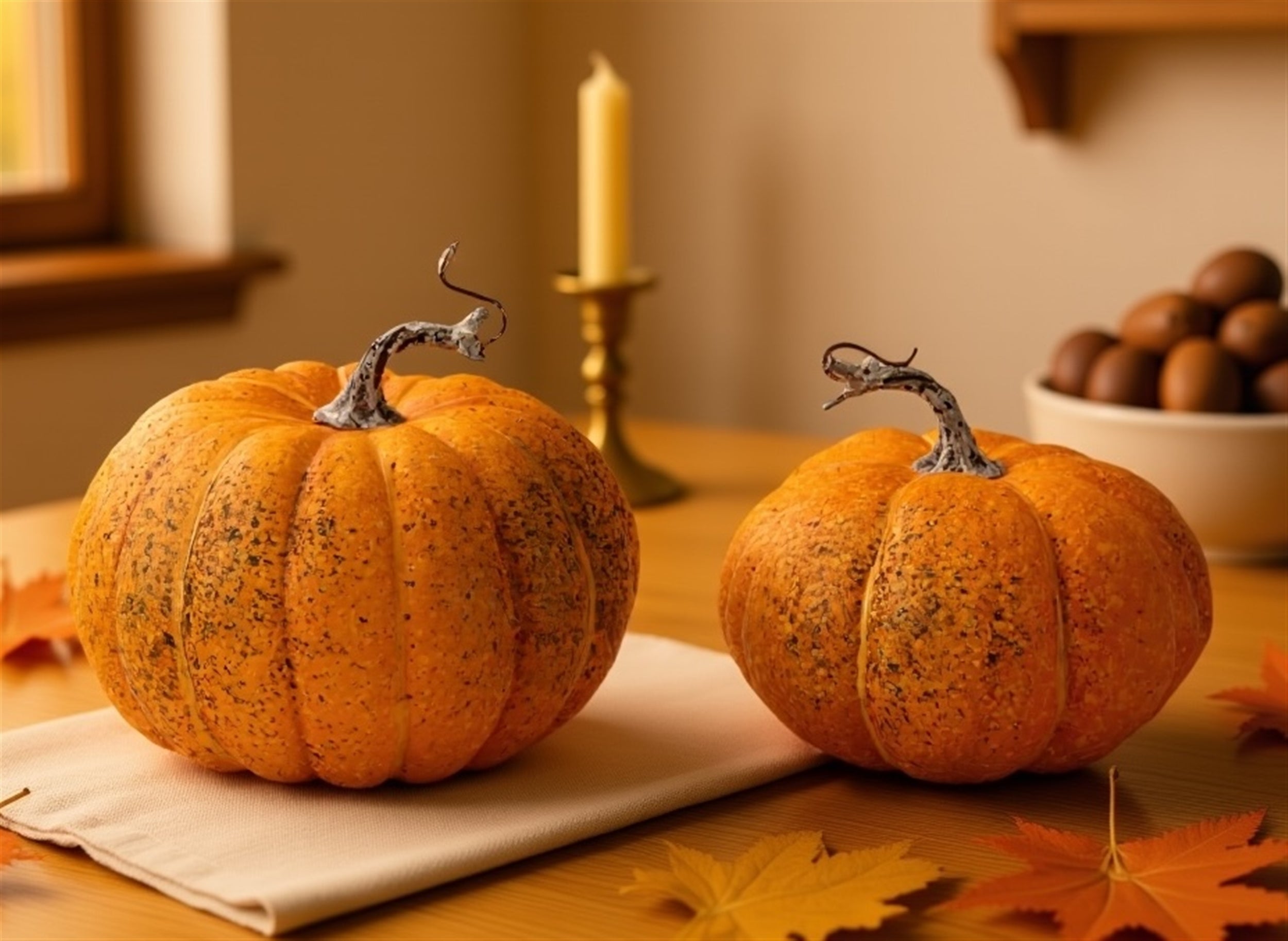 Pumpkin (Set of 2) 6D x 4.75H, 7D x 6H Styrofoam