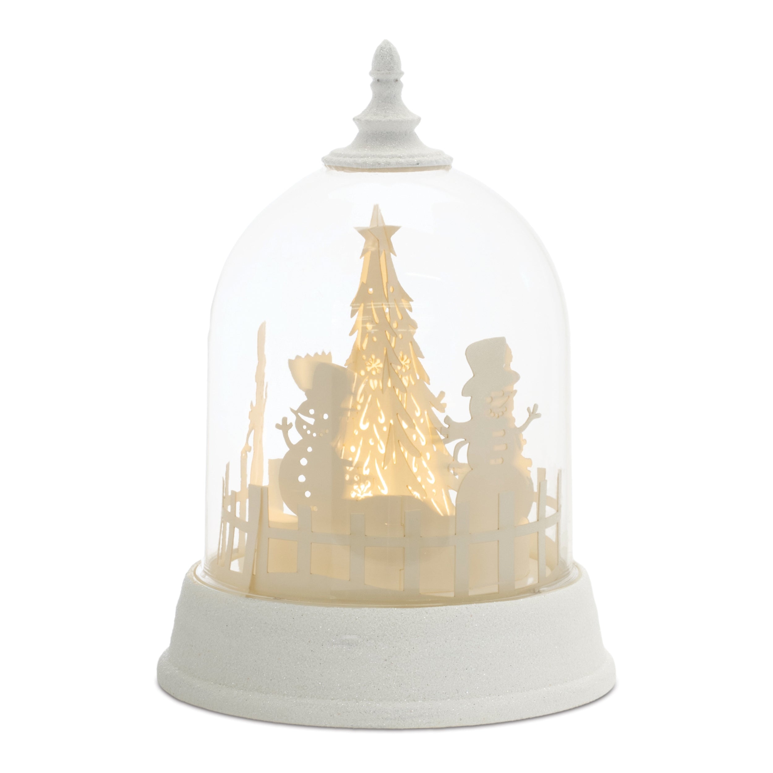 LED Rotating Globe w/Snowman 8.5H Plastic 3 AA Batteries Not Included/USB Cord Included 6 Hr Timer