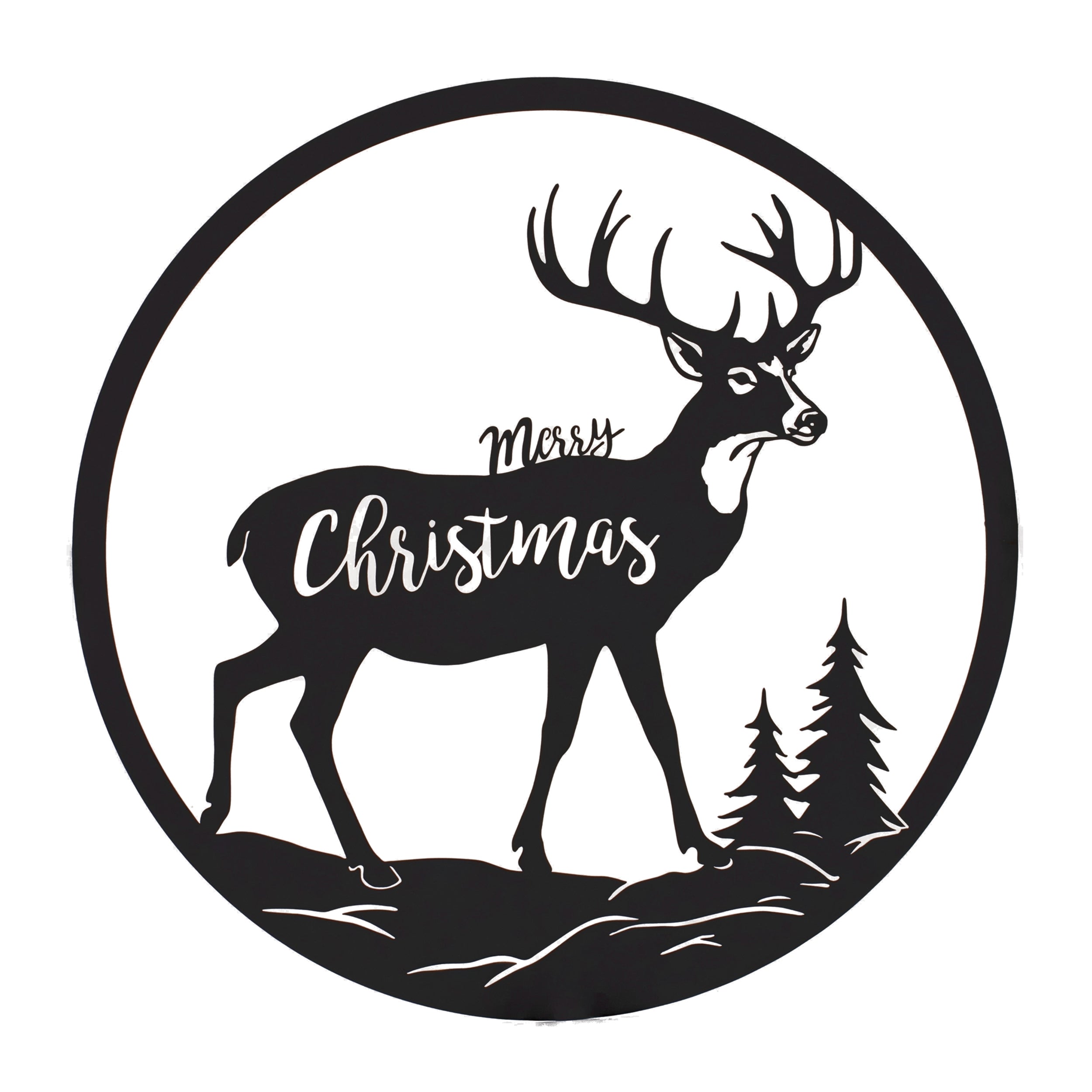 Merry Christmas Deer Plaque 16D Sheet Iron