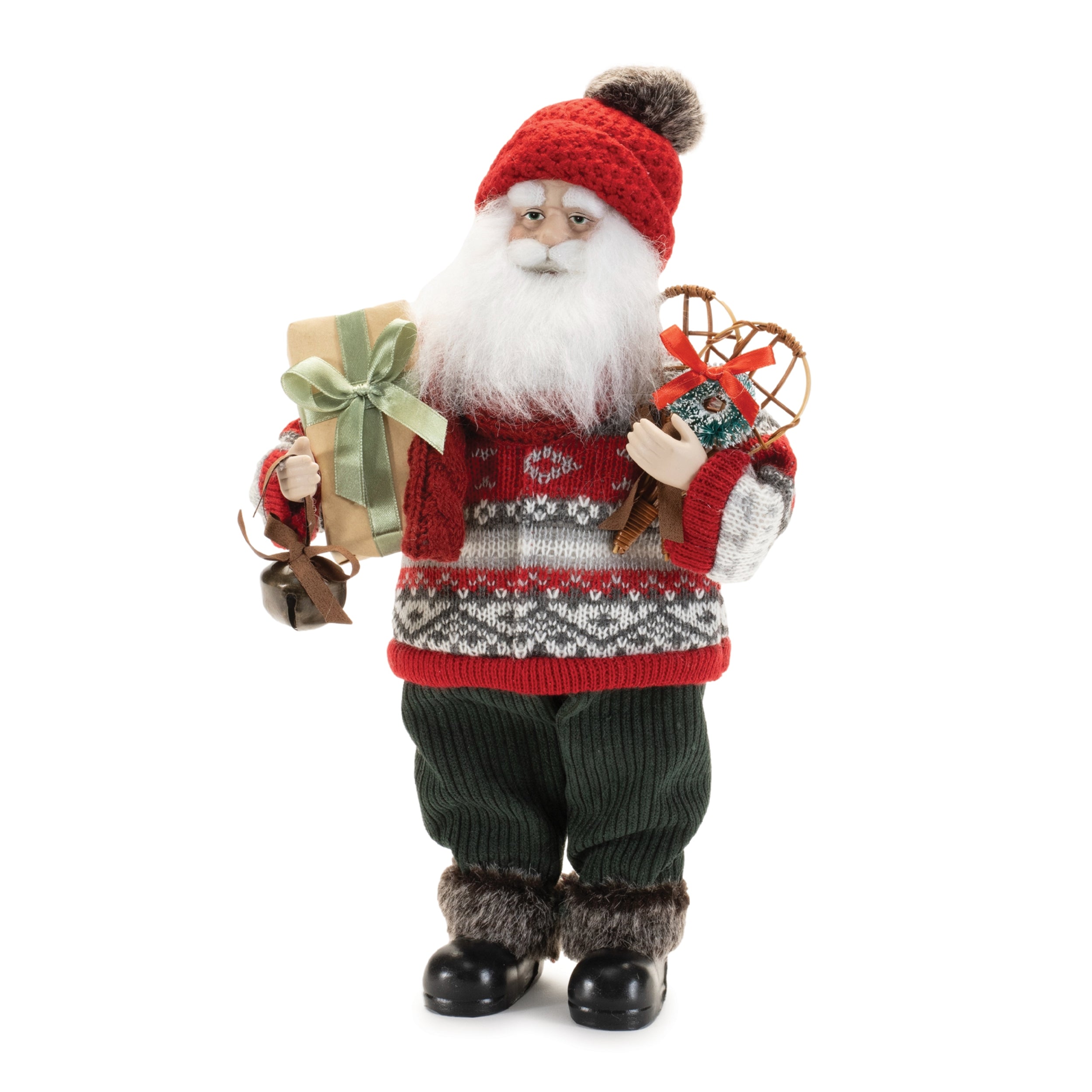 Santa w/Snowshoes 12.5H Fabric/Plastic