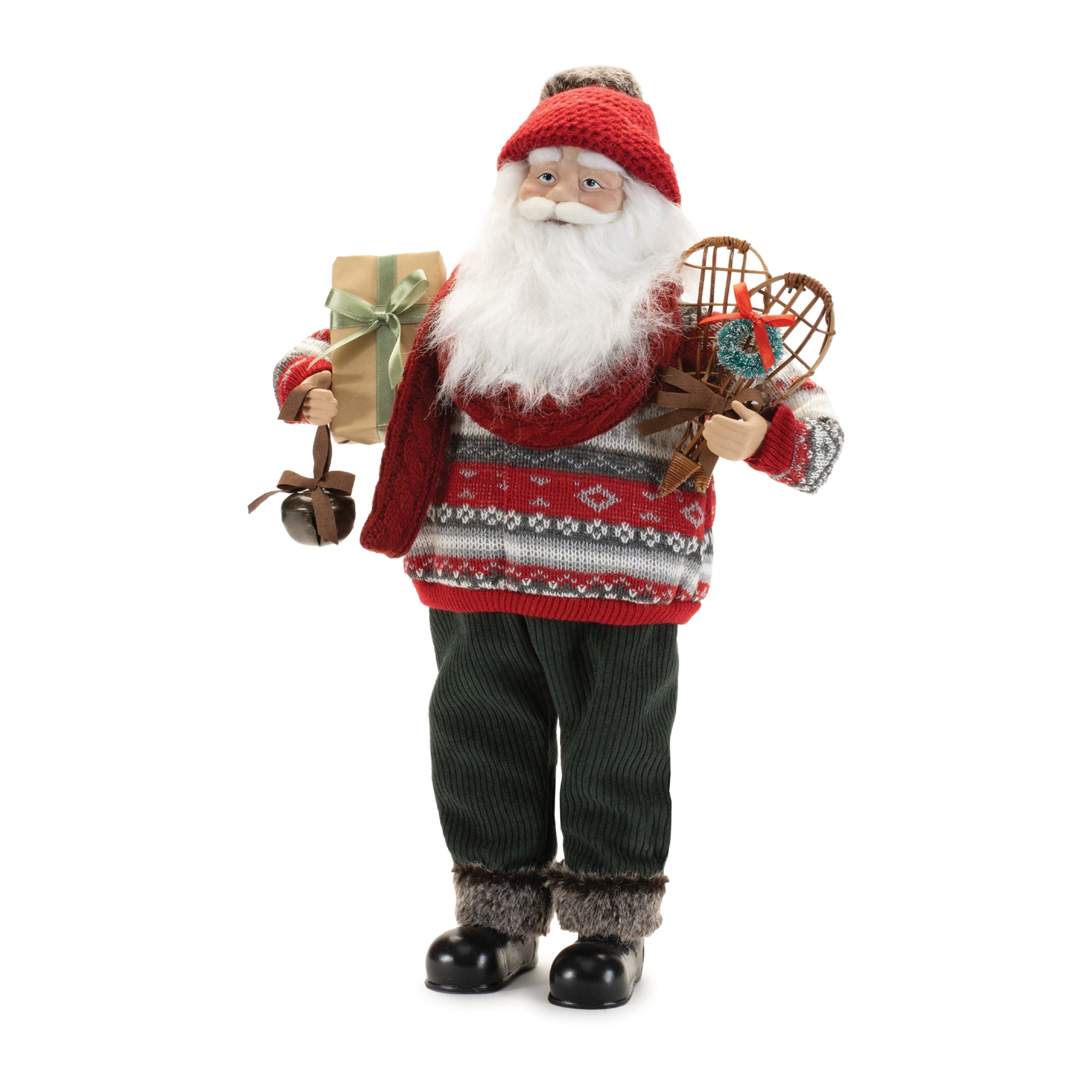 Santa w/Snowshoes 19H Fabric/Plastic