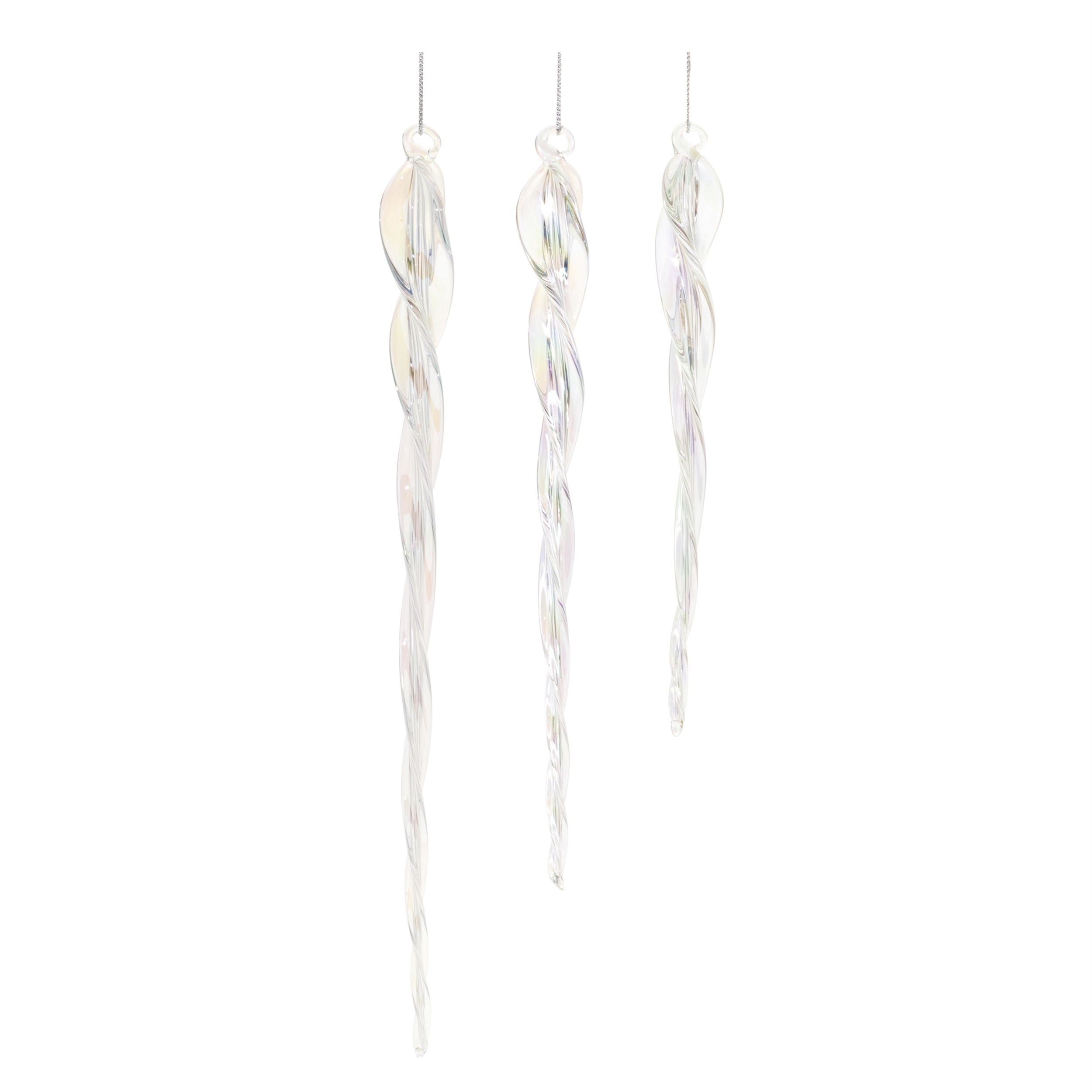 Icicle Ornament (Set of 18) 7.5H, 9.5H, 11.5H Glass