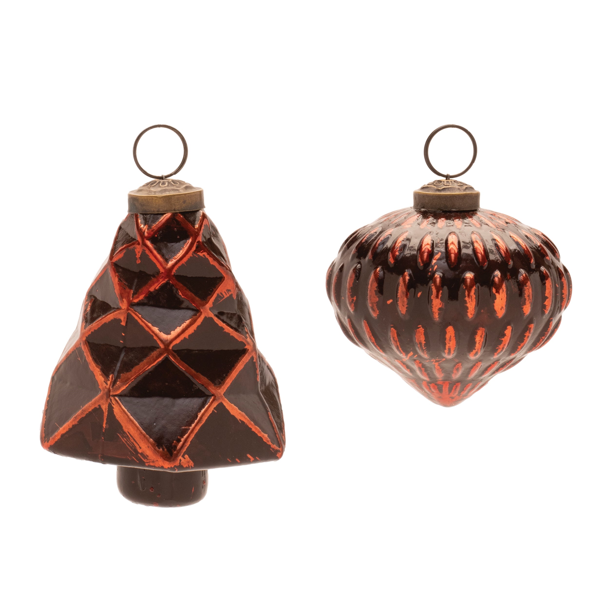 Tree and Onion Ornament (Set of 6) 3H, 4H Glass