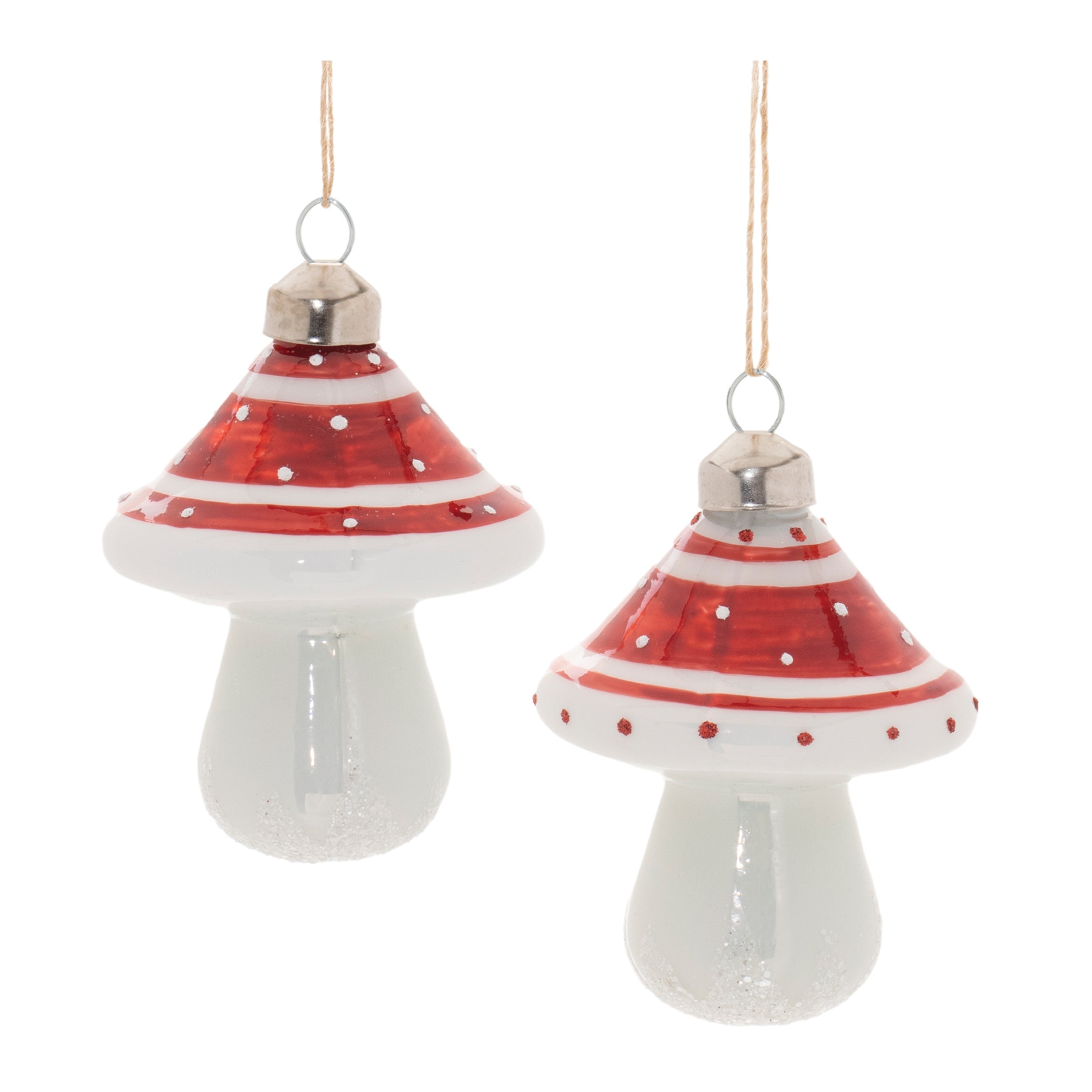 Mushroom Ornament (Set of 6) 3H Glass