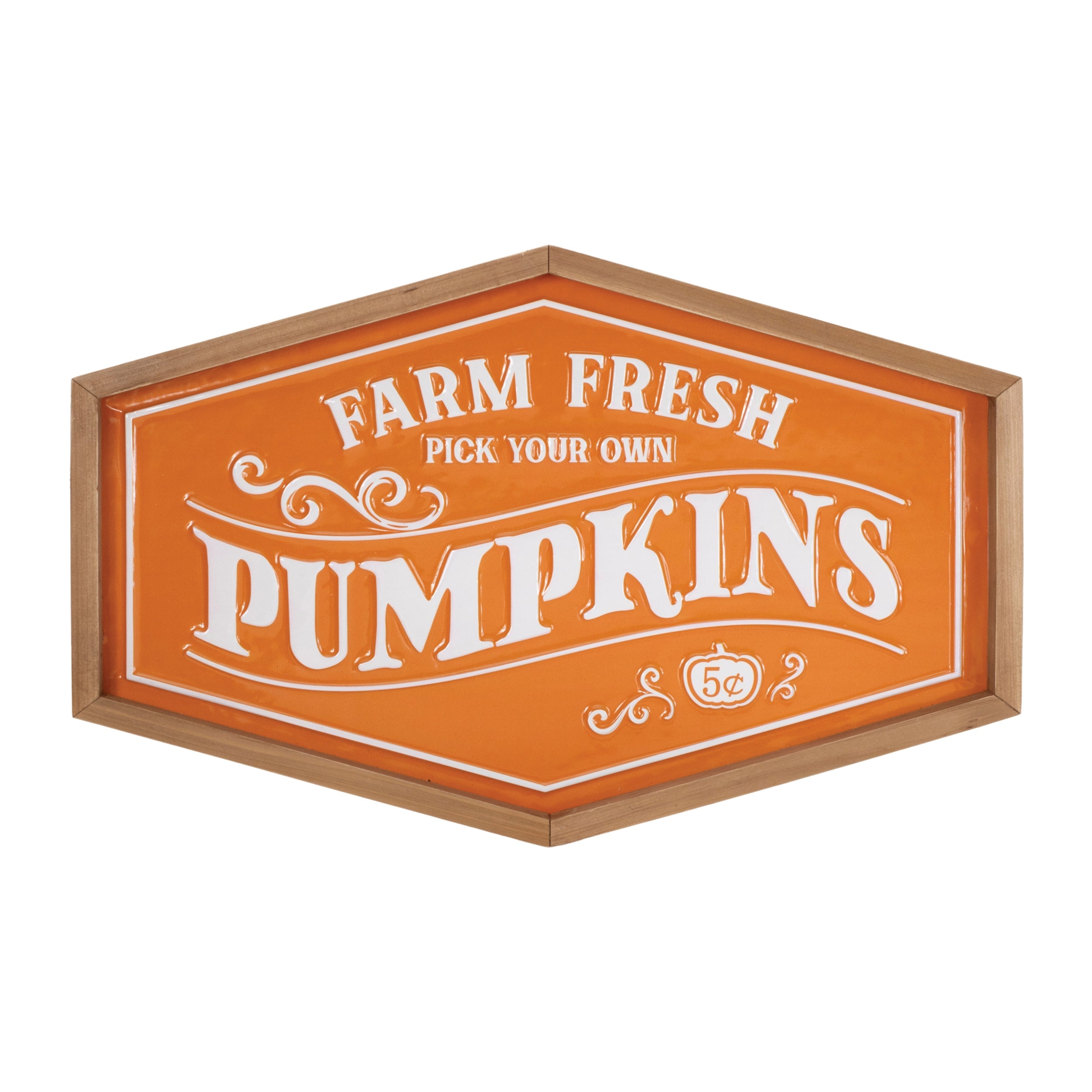 Farm Fresh Pumpkins Sign 19.5L x 12.5H Iron/MDF
