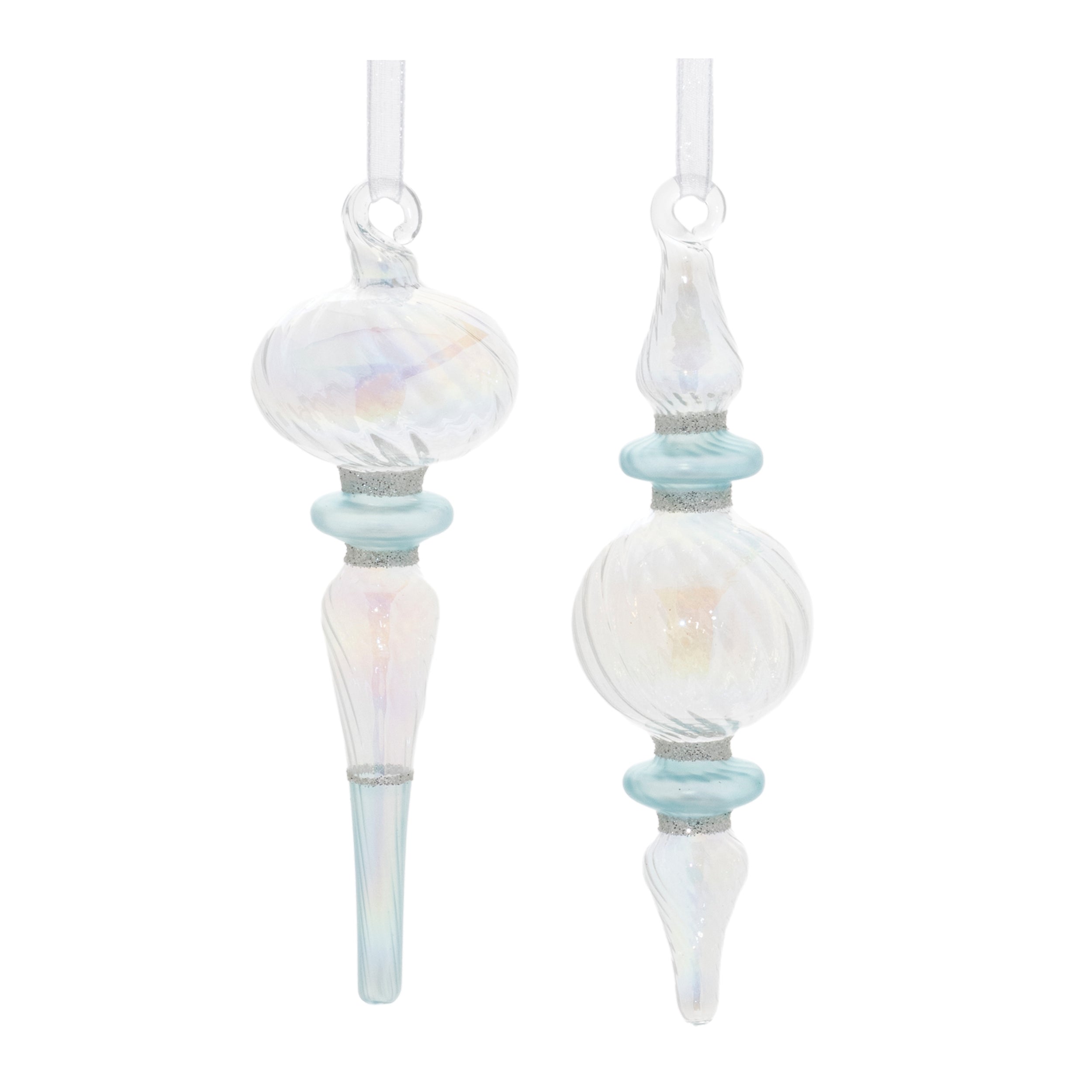 Finial Drop Ornament (Set of 12) 5.5H Glass
