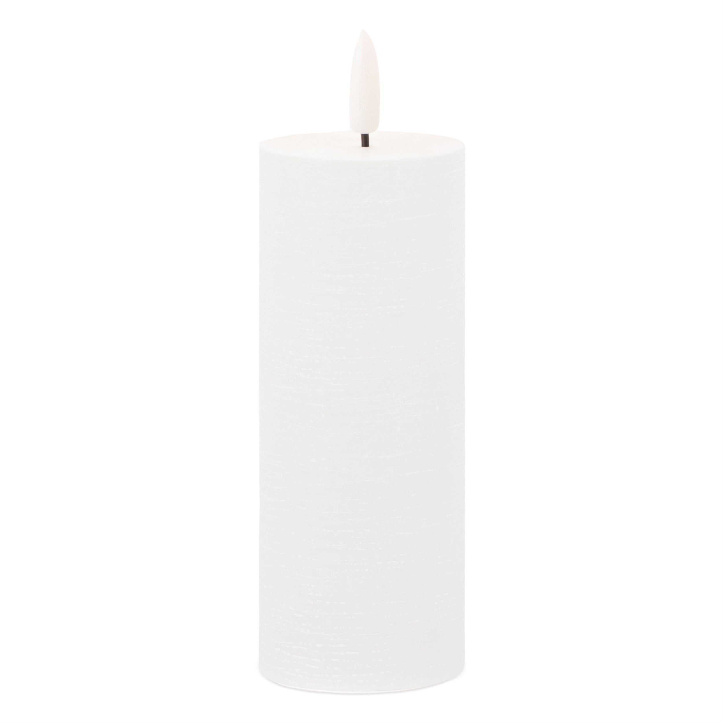 FIA Wick Candle WHITE (Set of 4) 2D x 5H Wax/Plastic 2 AA Batteries Not Included