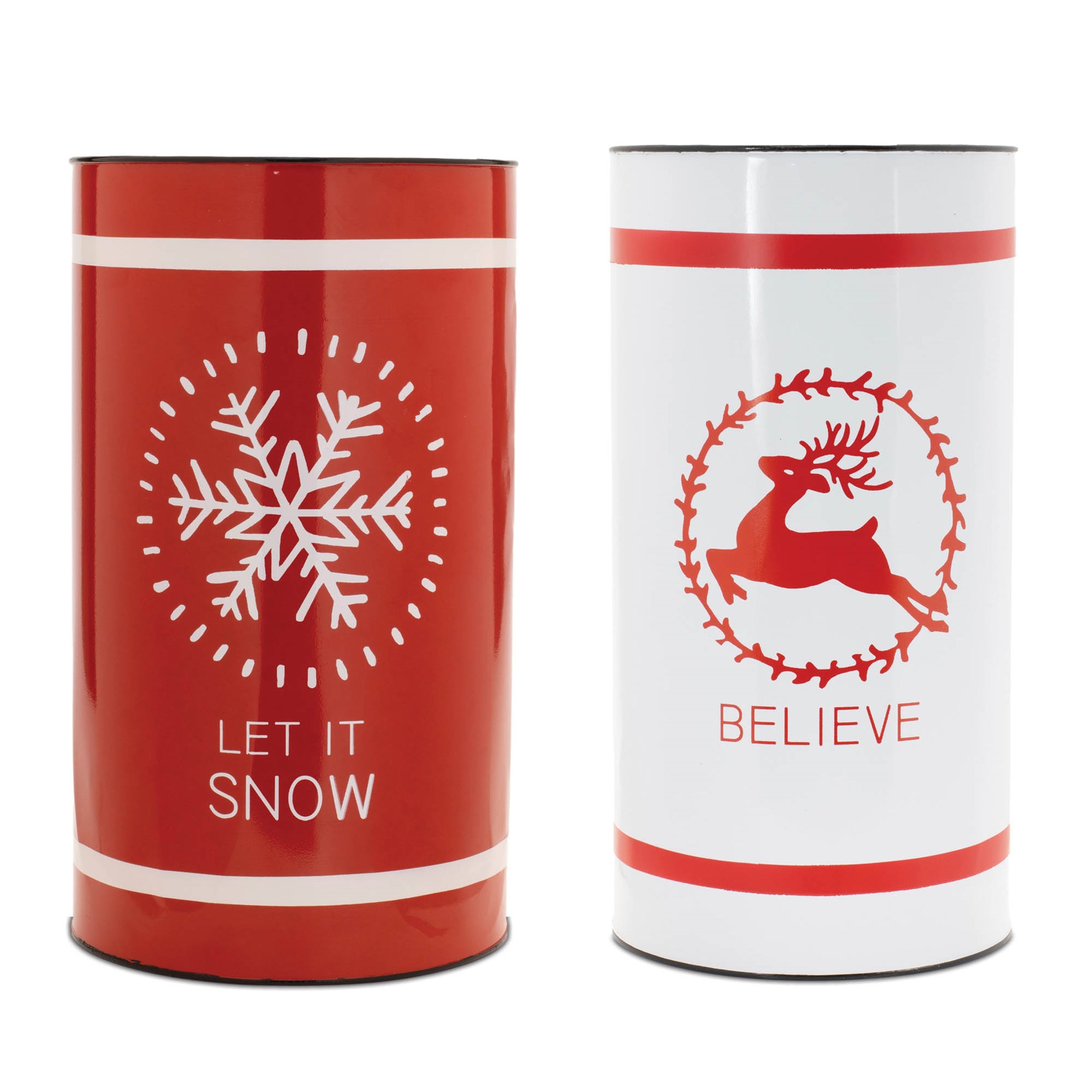 Holiday Container (Set of 2) 7D x 13.5H, 8D x 14H Iron